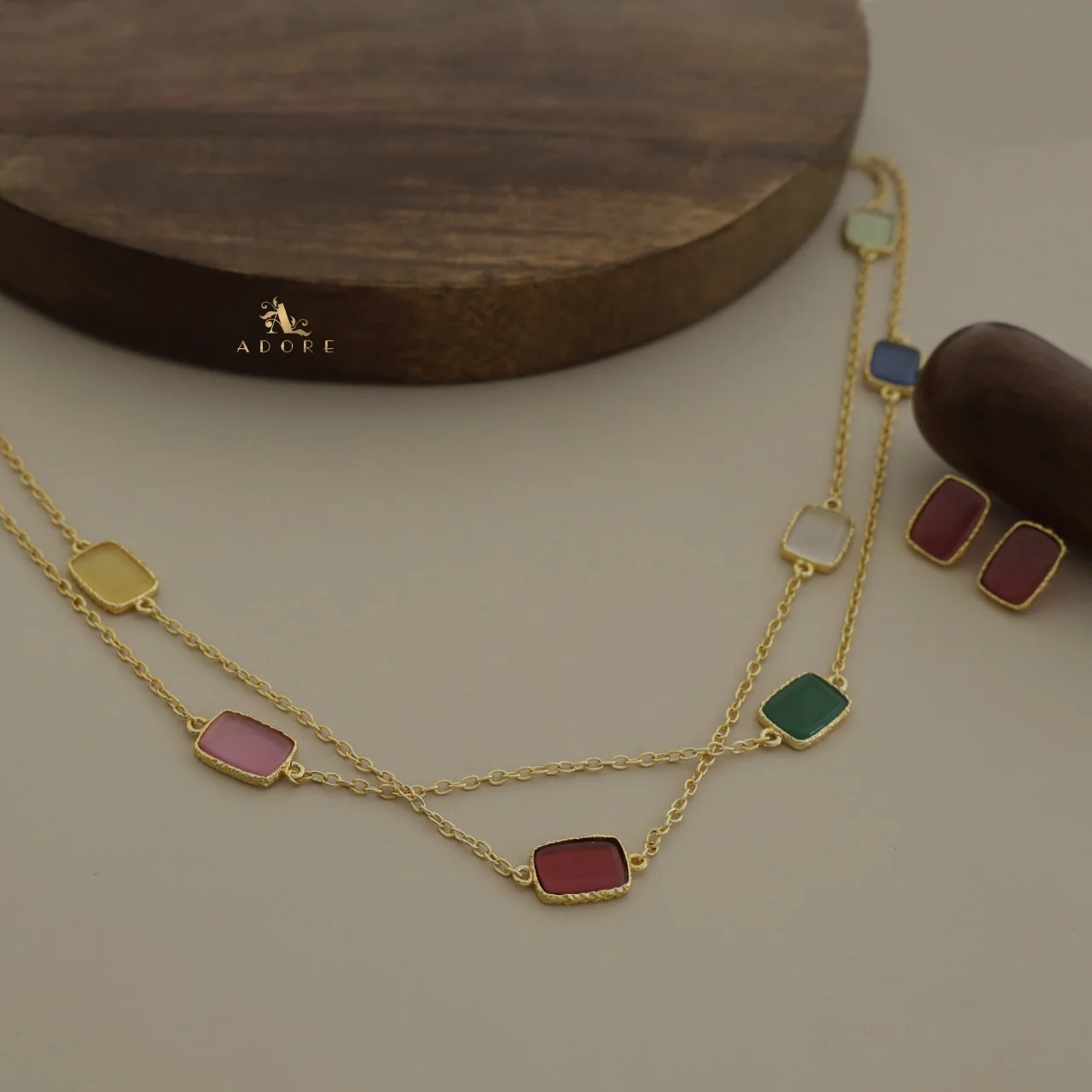 Lajvanti 2 Layer Long Neckpiece With Earring - Image 5