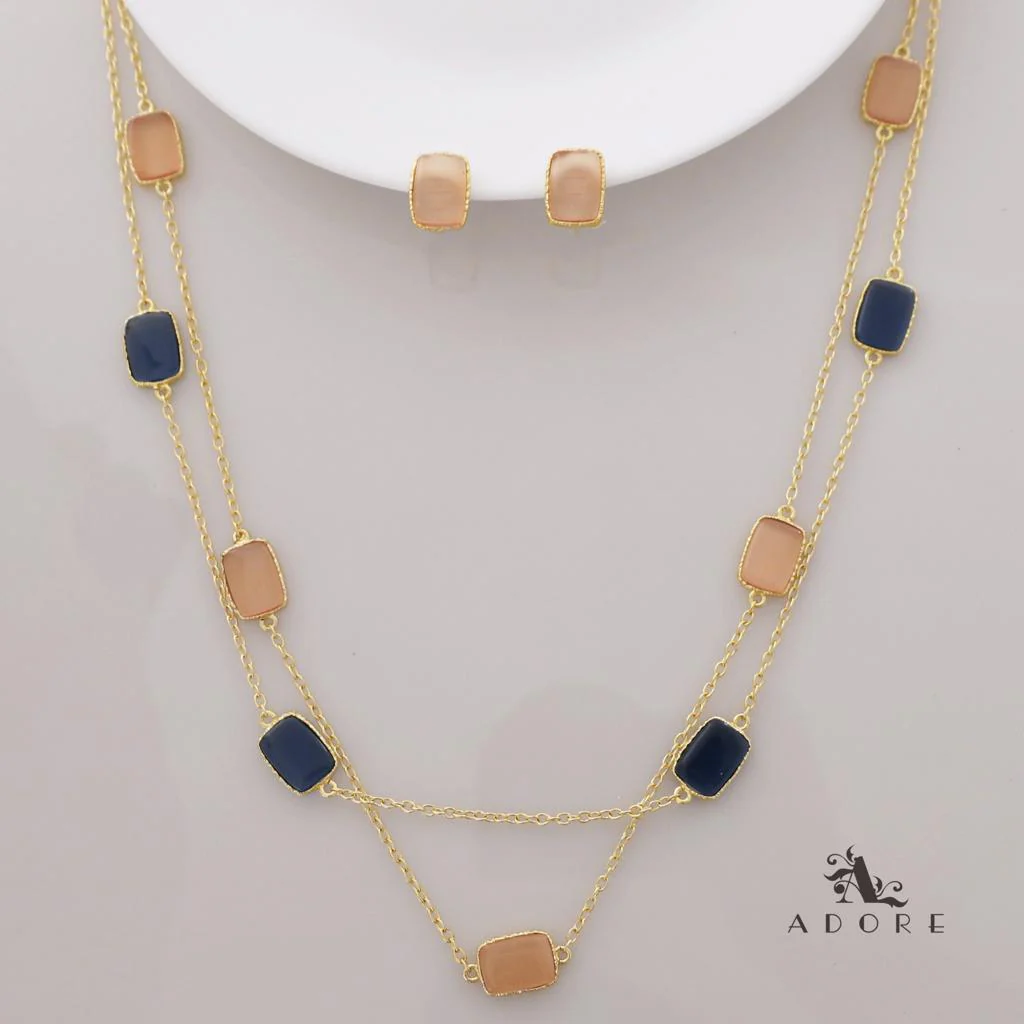 Lajvanti 2 Layer Long Neckpiece With Earring - Image 7