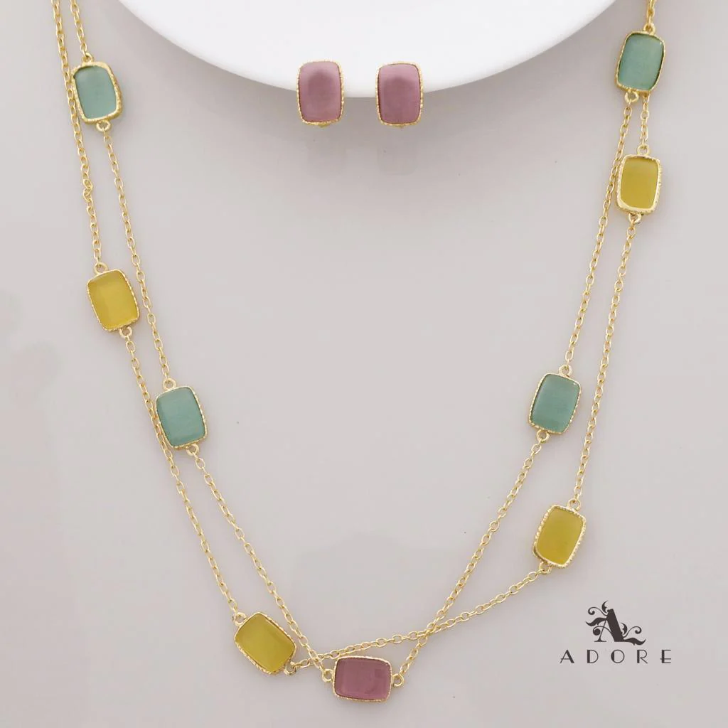 Lajvanti 2 Layer Long Neckpiece With Earring - Image 9