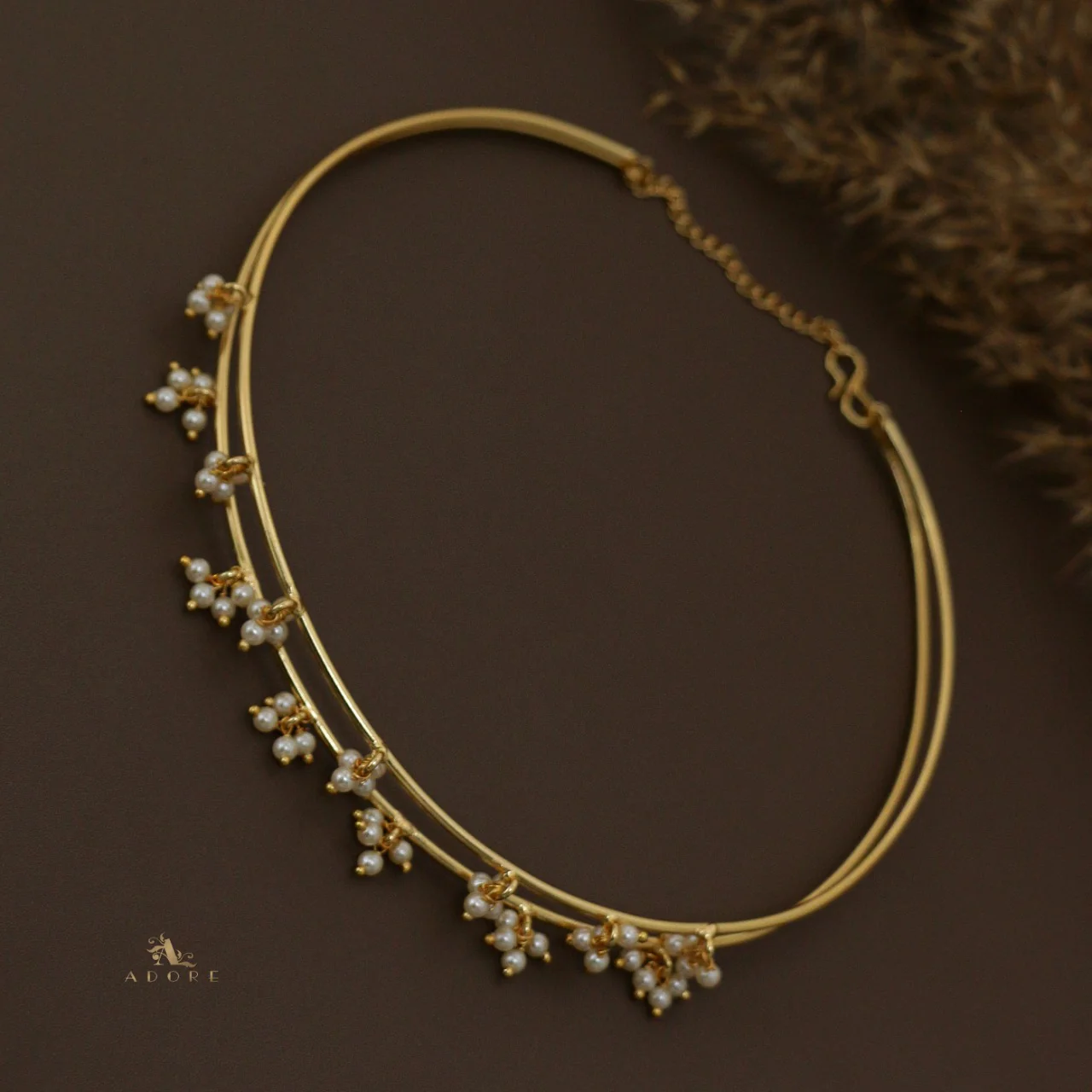 Lysander Pearl 2 Layer Neck Cuff - Image 4