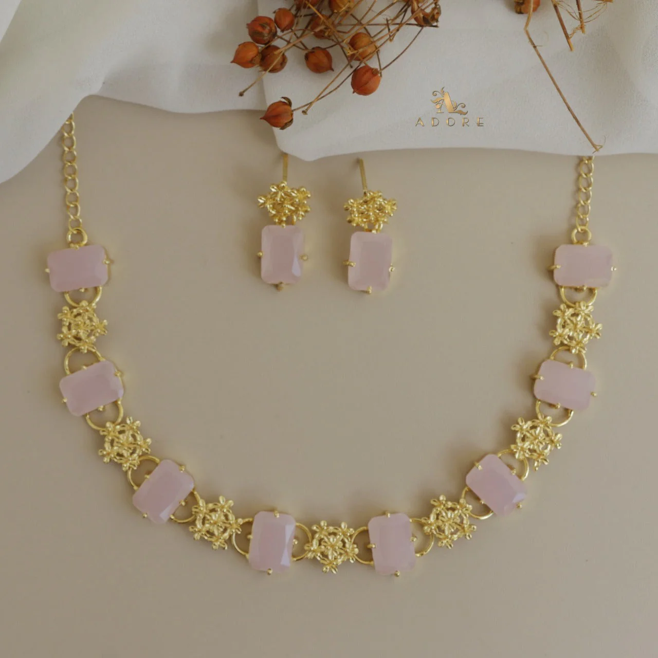 Nayara Elite Glossy Neckpiece With Earring - Image 14