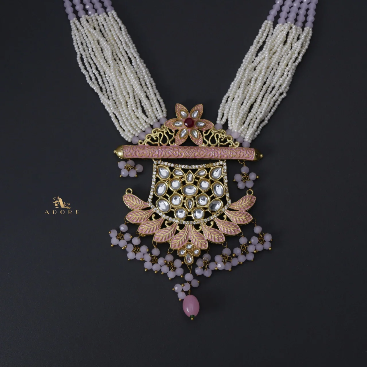 Dhanvitha Onyx Kundan Neckpiece With Earring - Image 13