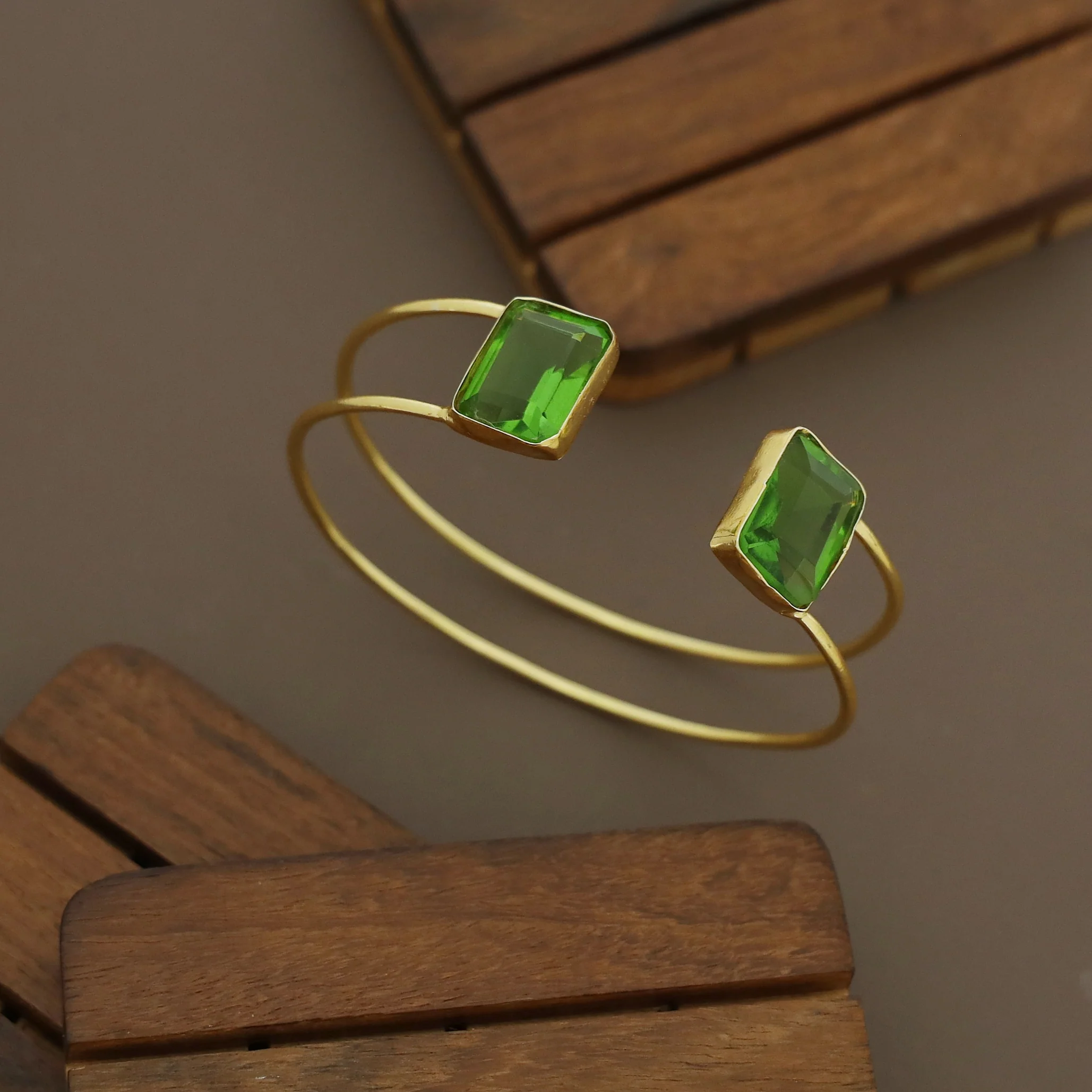 Corelia 2 Layer Dual Rectangle Glossy Bangle - Image 3