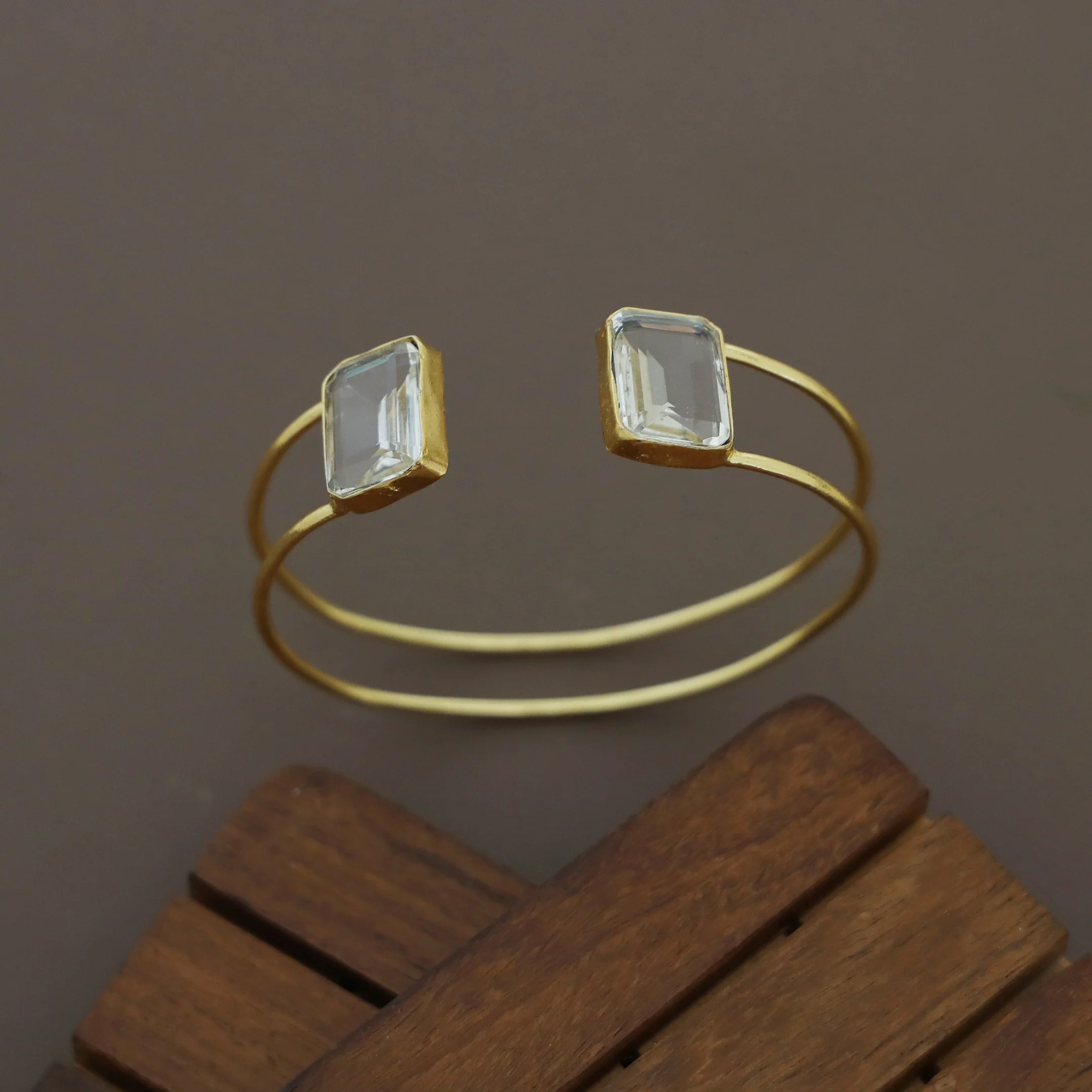 Corelia 2 Layer Dual Rectangle Glossy Bangle - Image 4