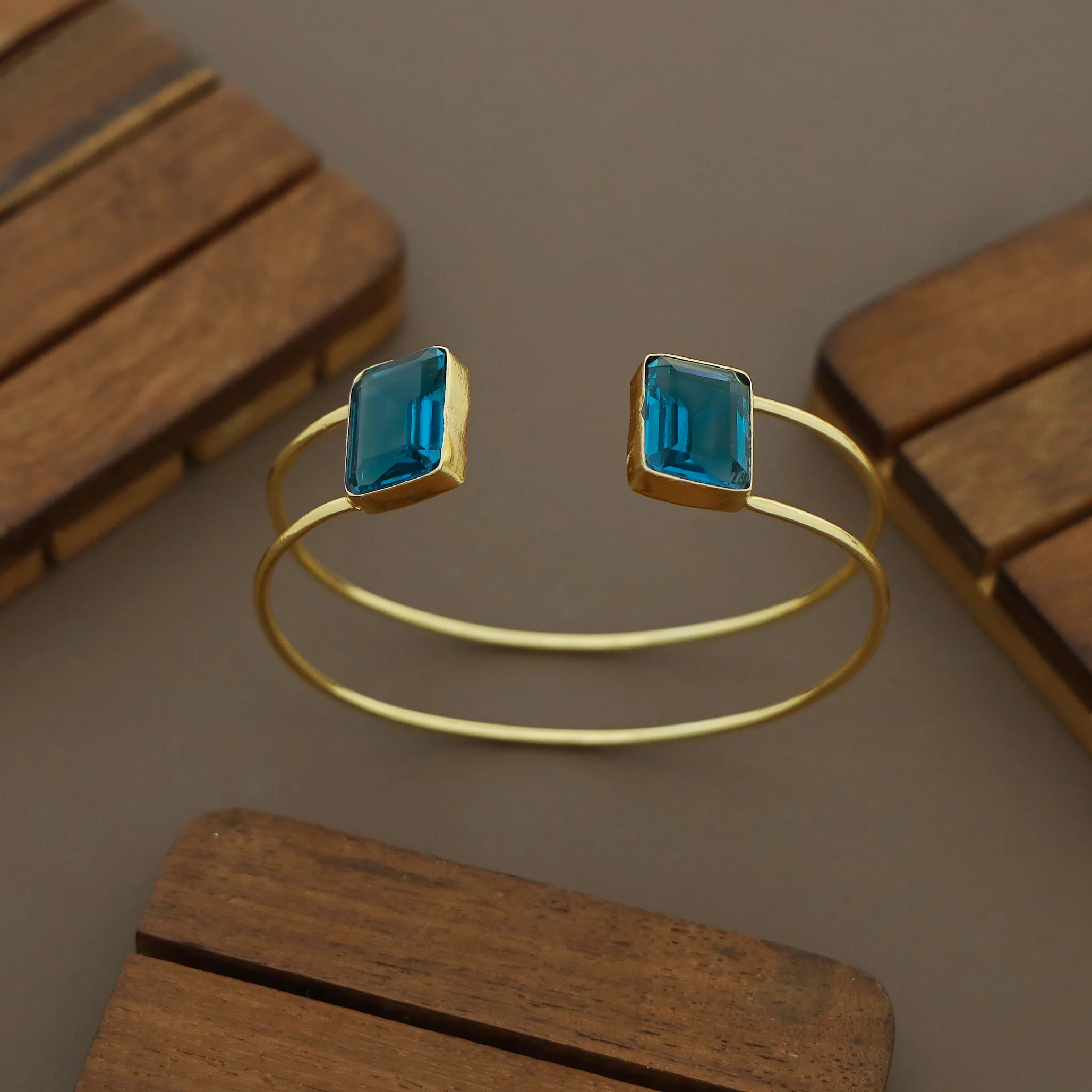 Corelia 2 Layer Dual Rectangle Glossy Bangle - Image 5