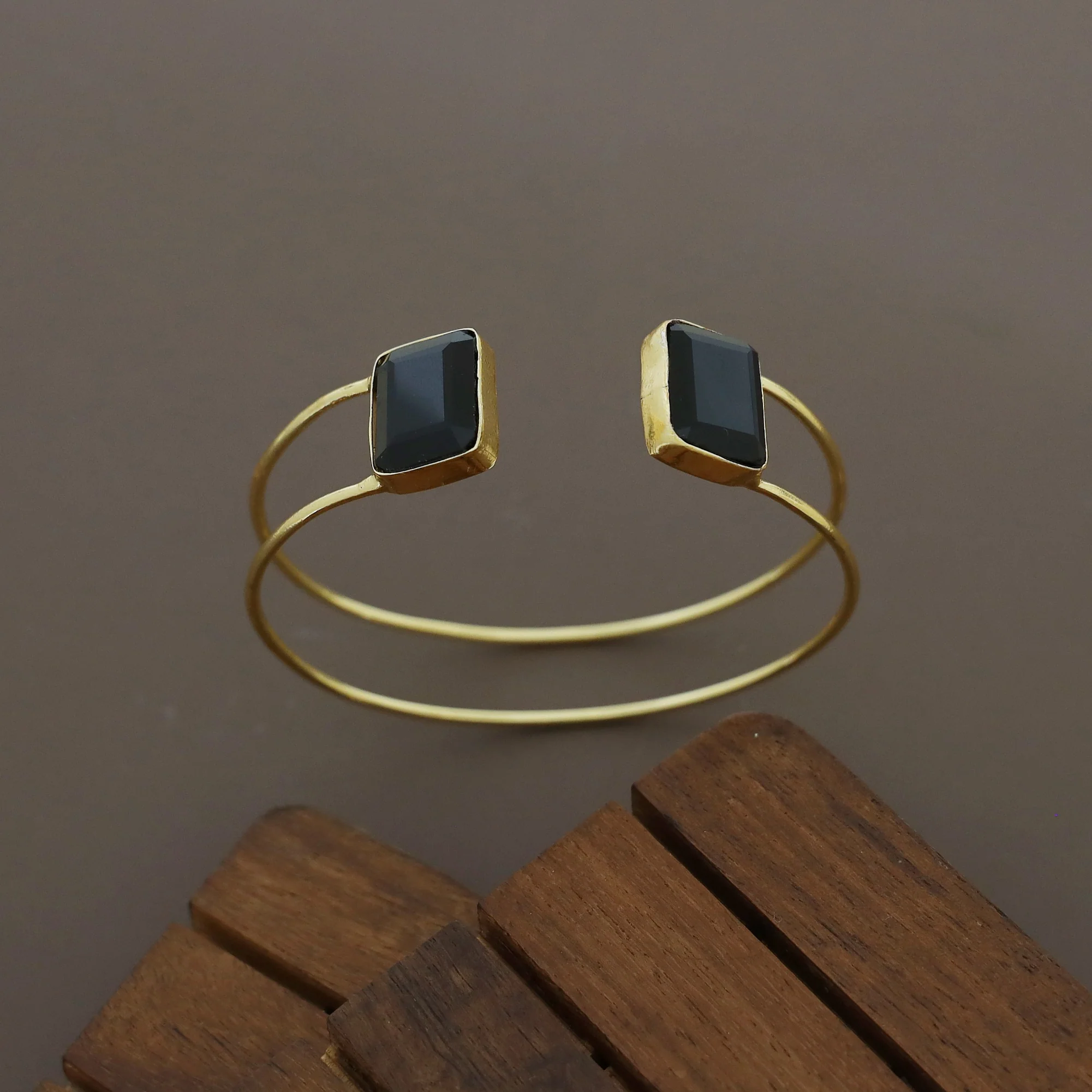 Corelia 2 Layer Dual Rectangle Glossy Bangle - Image 6