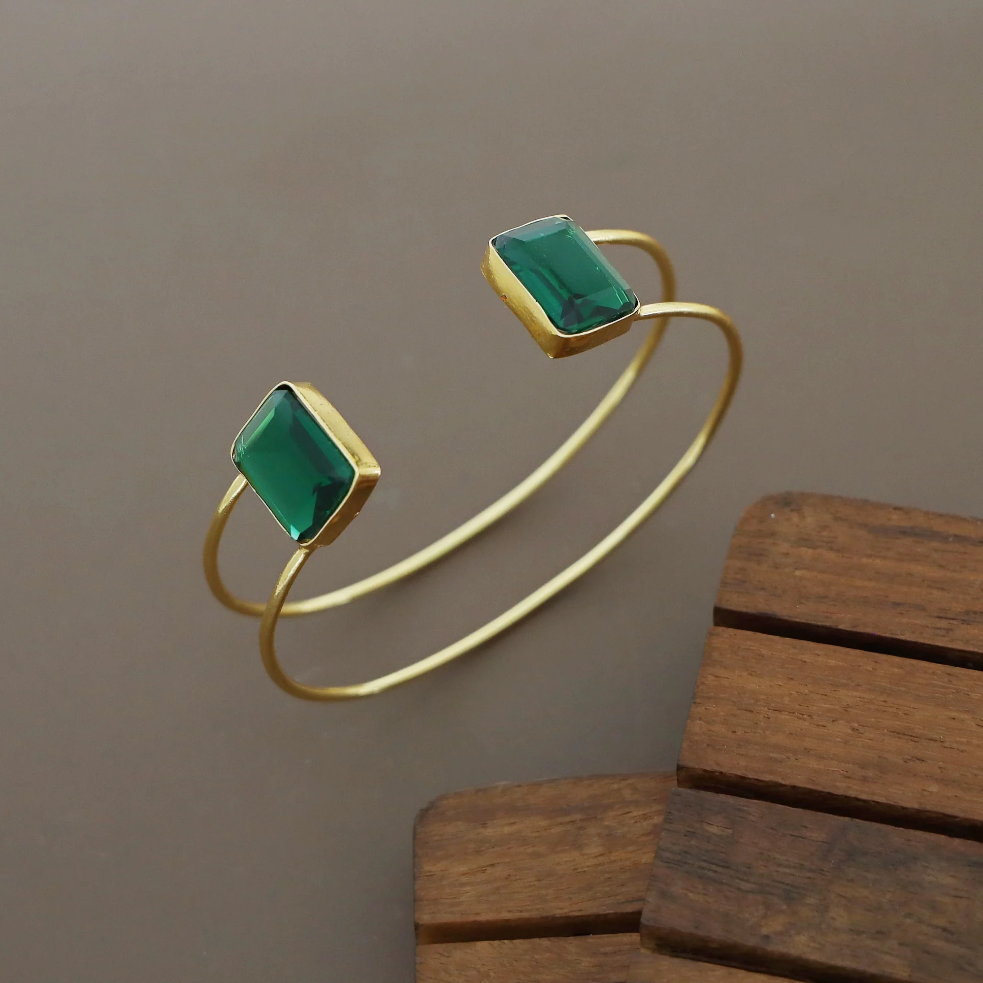Corelia 2 Layer Dual Rectangle Glossy Bangle - Image 8