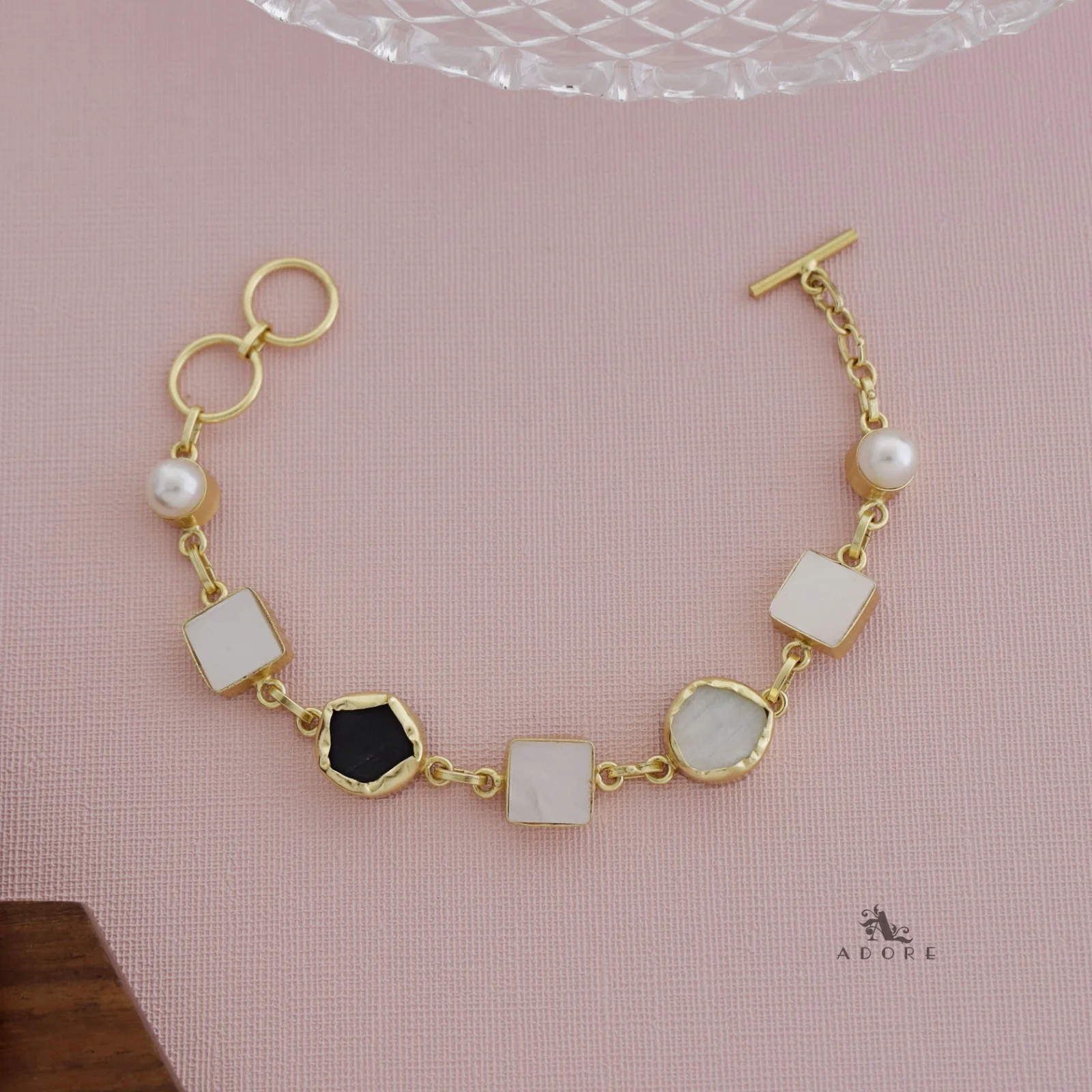 Dafne MOP + Raw Stone + Dyed Stone  Bracelet - Image 14