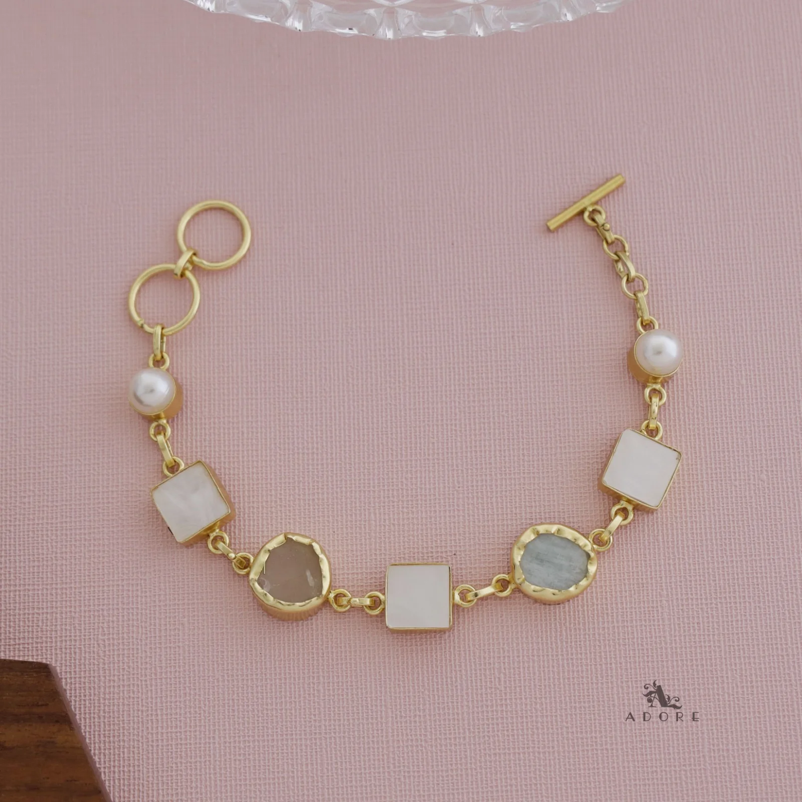 Dafne MOP + Raw Stone + Dyed Stone  Bracelet - Image 15