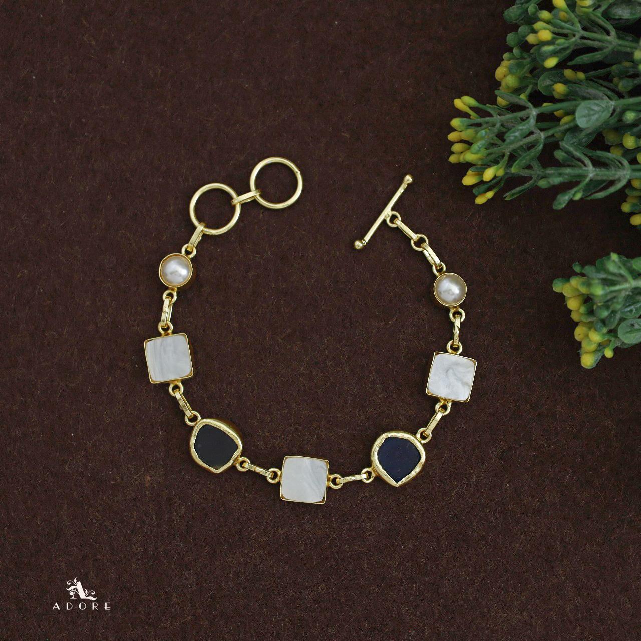 Dafne MOP + Raw Stone + Dyed Stone  Bracelet - Image 16