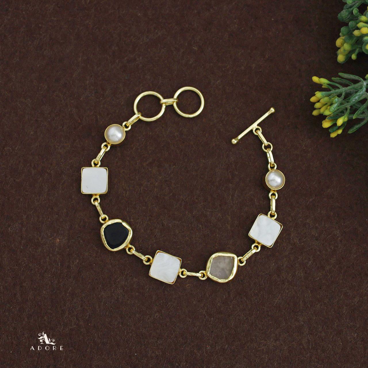Dafne MOP + Raw Stone + Dyed Stone  Bracelet - Image 19