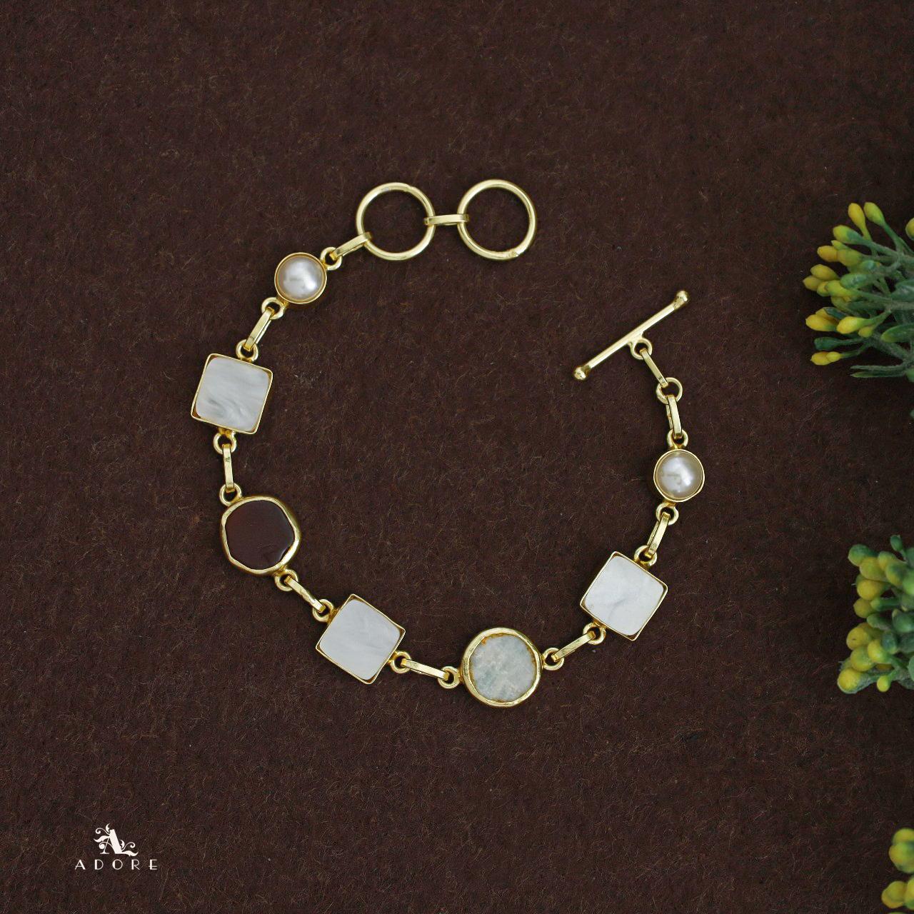 Dafne MOP + Raw Stone + Dyed Stone  Bracelet - Image 20