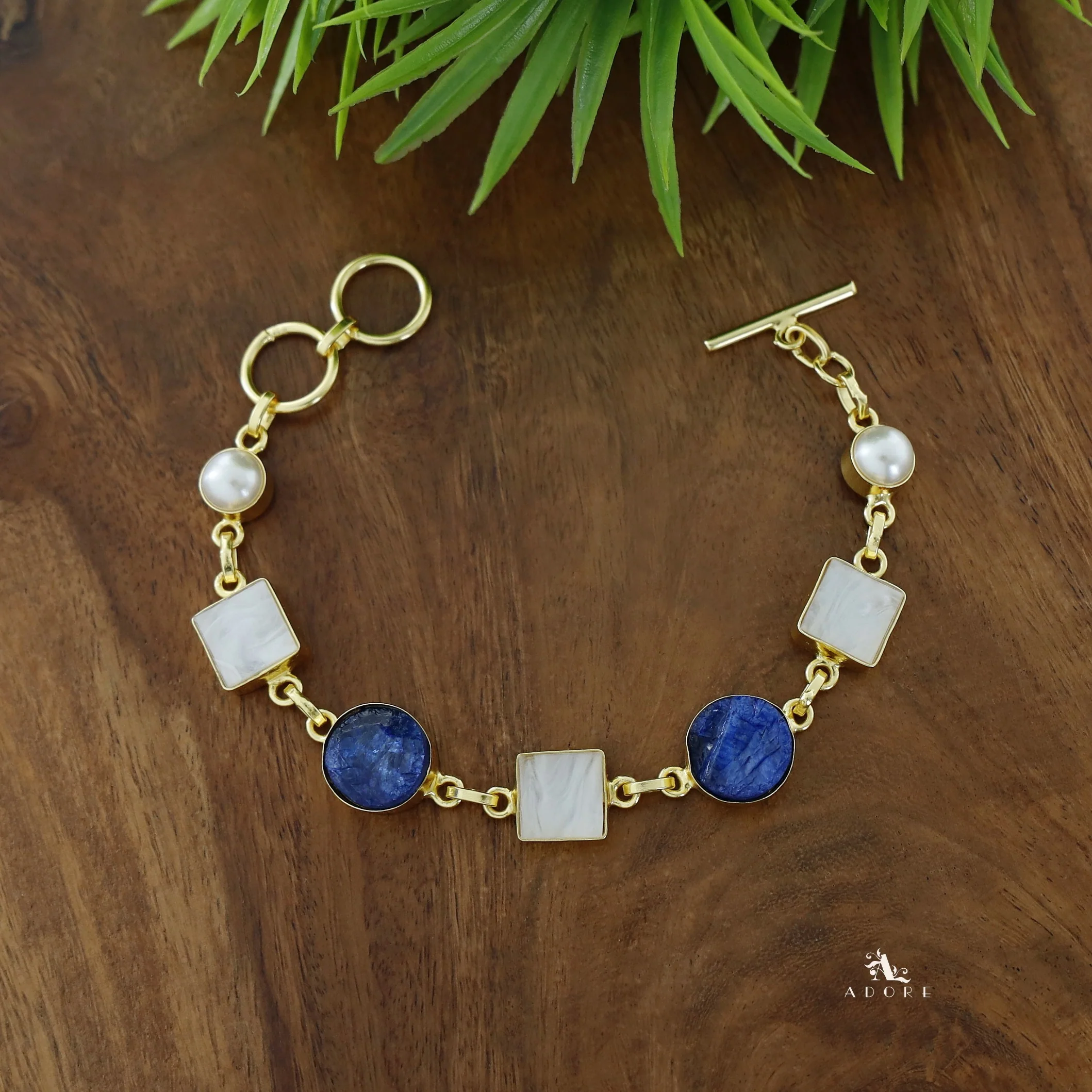 Dafne MOP + Raw Stone + Dyed Stone  Bracelet - Image 23