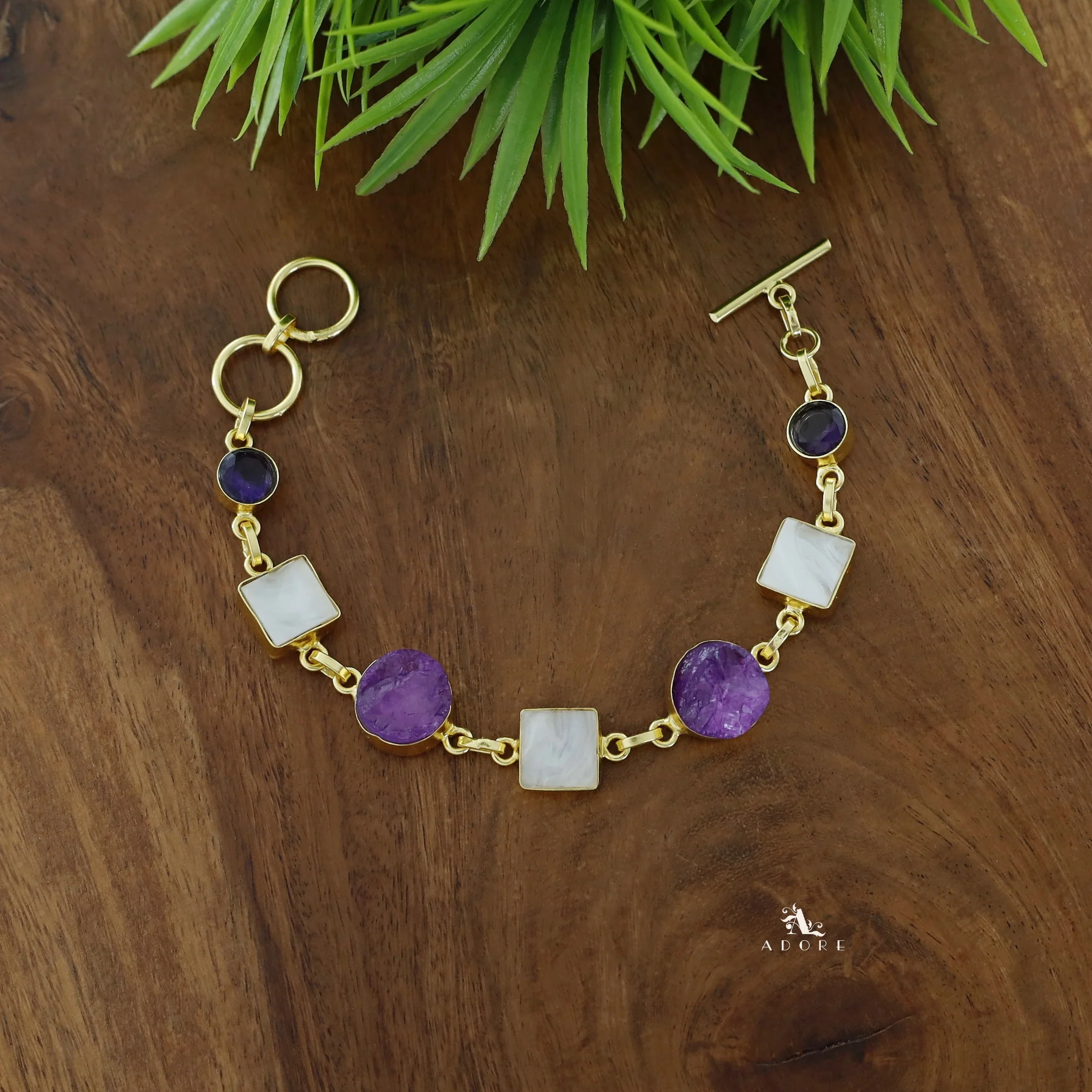 Dafne MOP + Raw Stone + Dyed Stone  Bracelet - Image 26