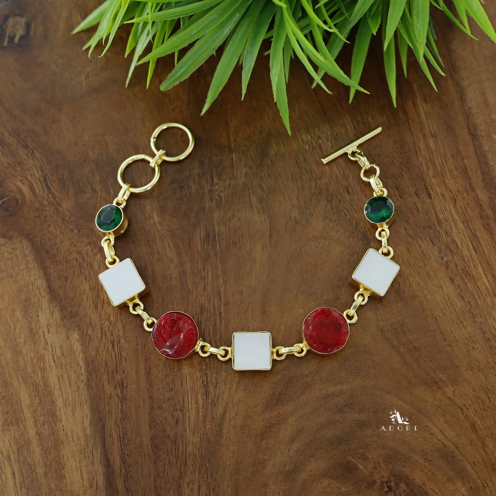 Dafne MOP + Raw Stone + Dyed Stone  Bracelet - Image 31