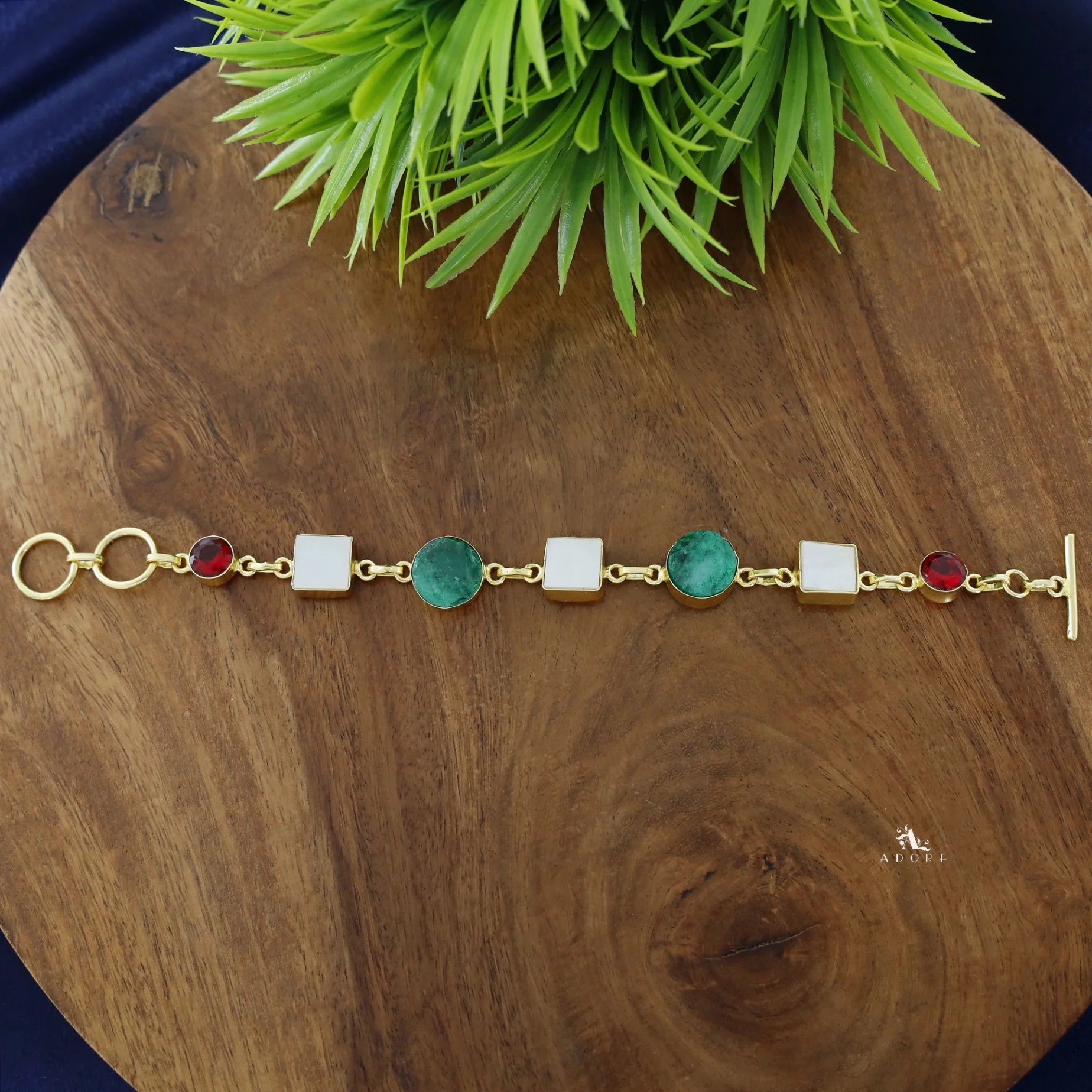 Dafne MOP + Raw Stone + Dyed Stone  Bracelet - Image 33