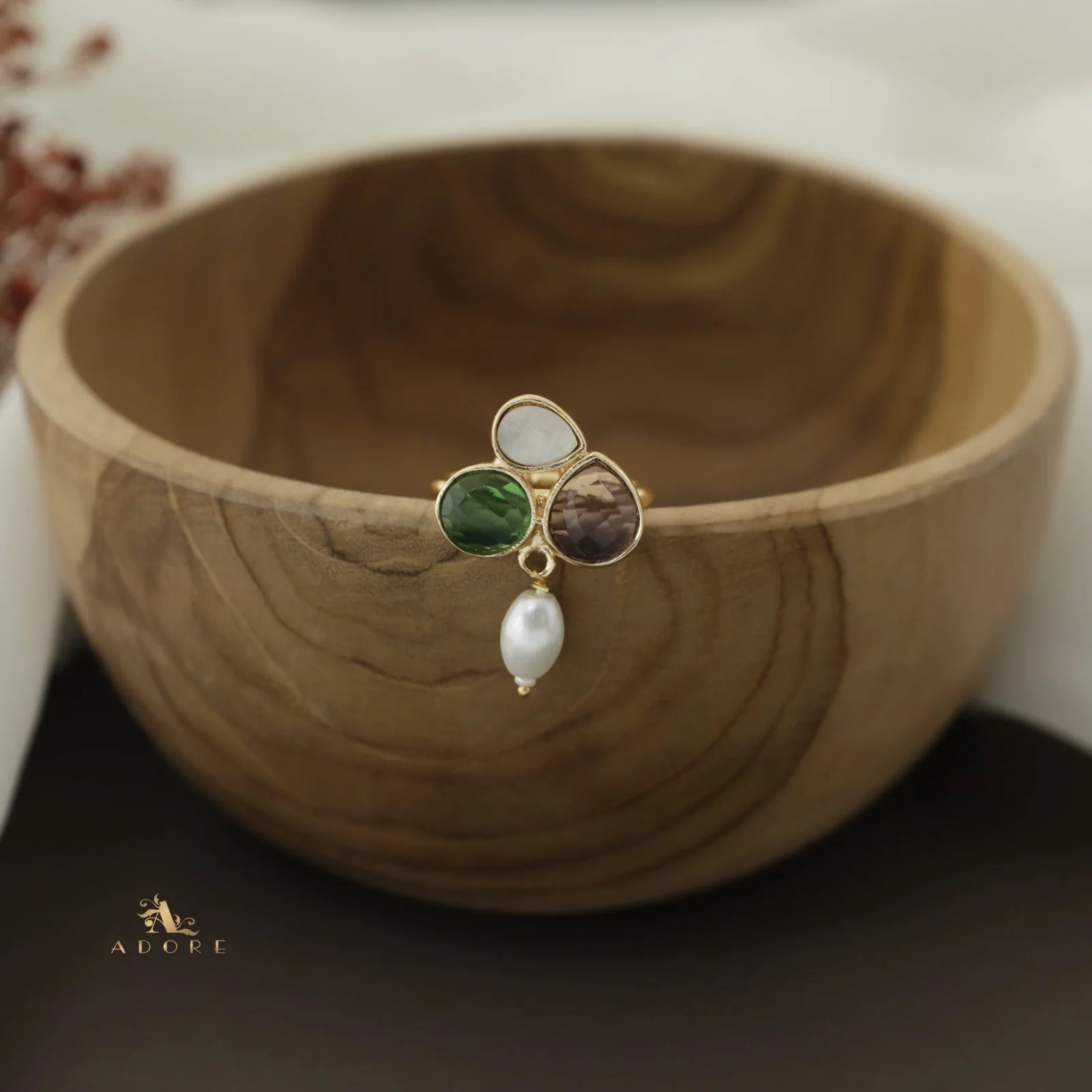 Daksha Glossy Pearl Ring - Image 10