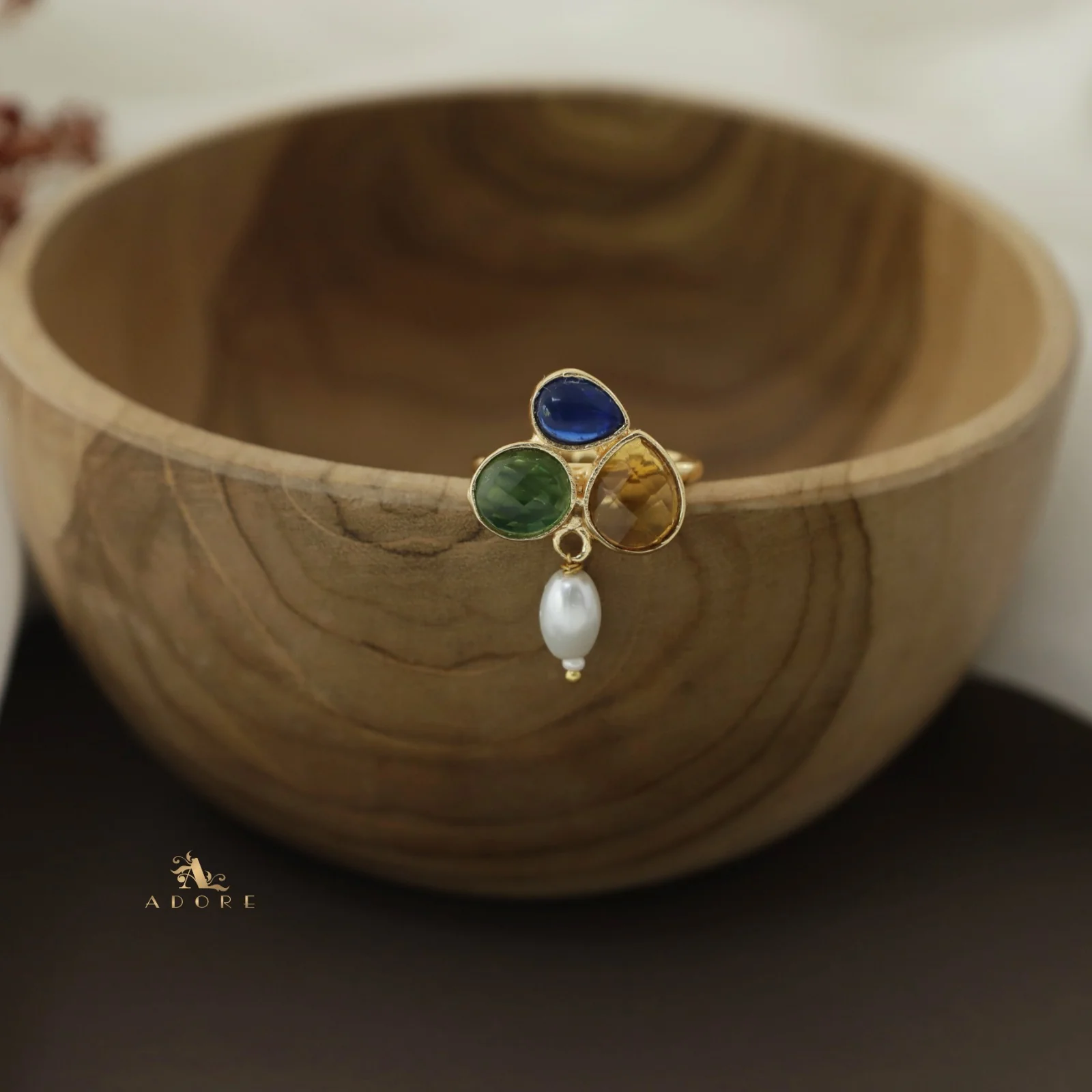 Daksha Glossy Pearl Ring - Image 12