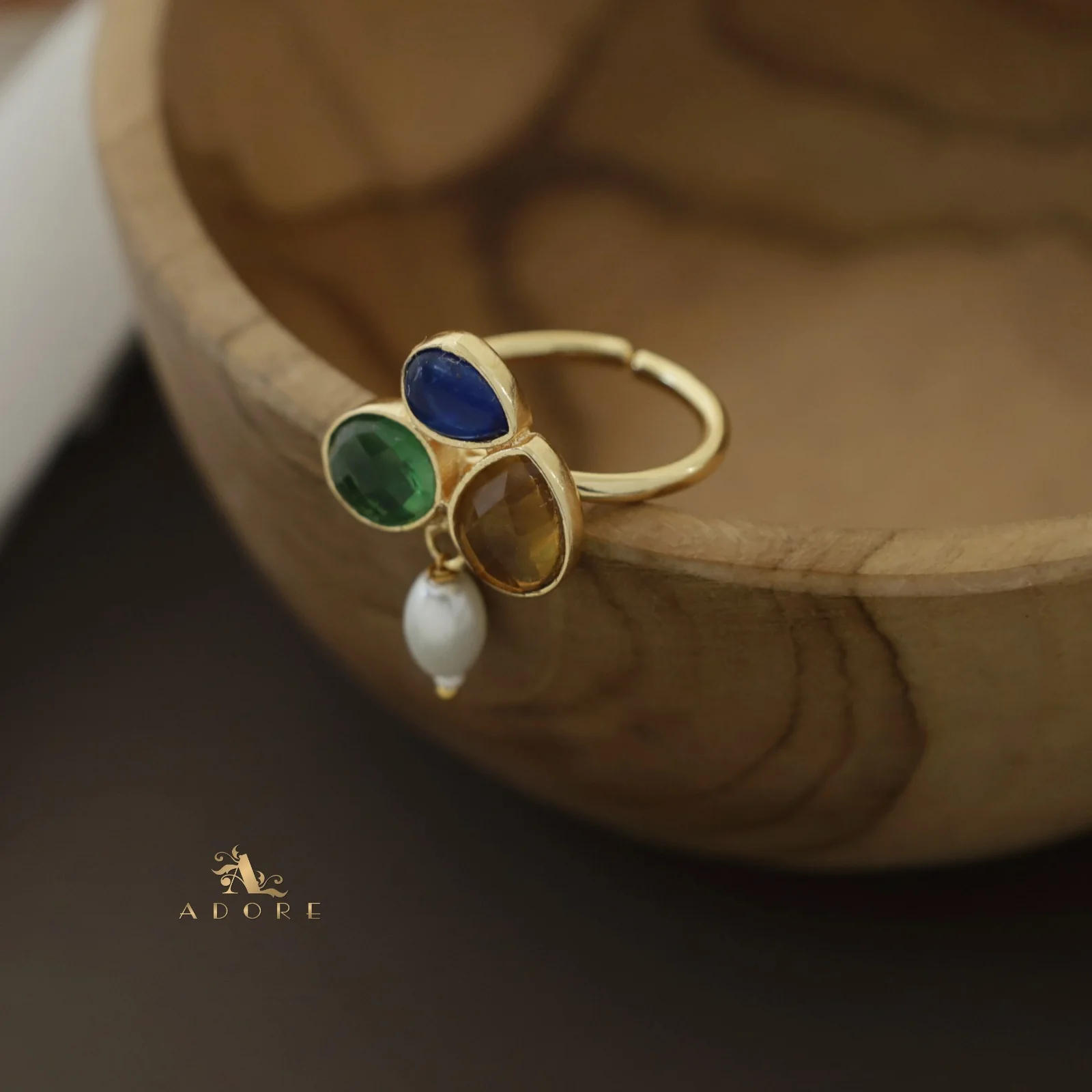 Daksha Glossy Pearl Ring - Image 13