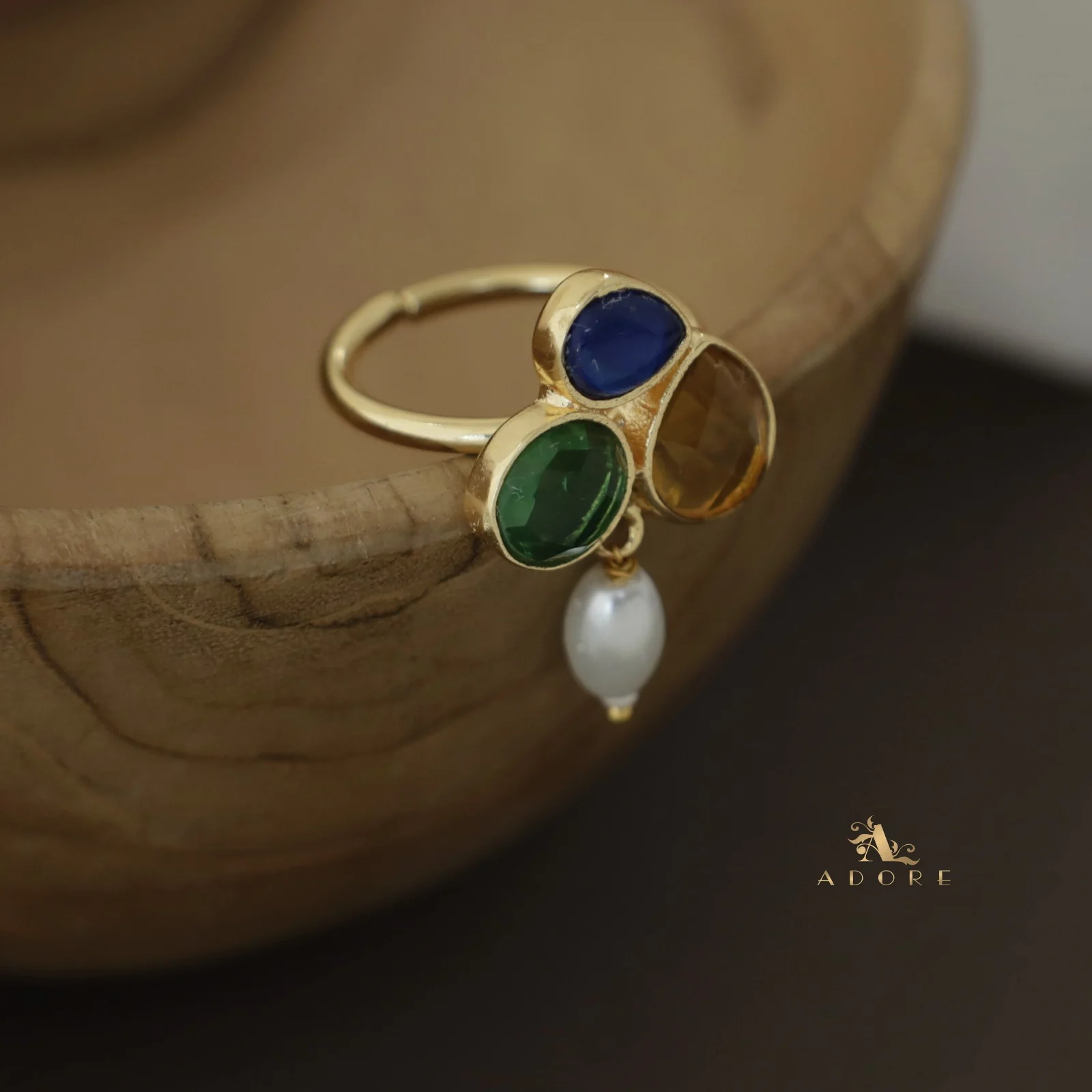 Daksha Glossy Pearl Ring - Image 14