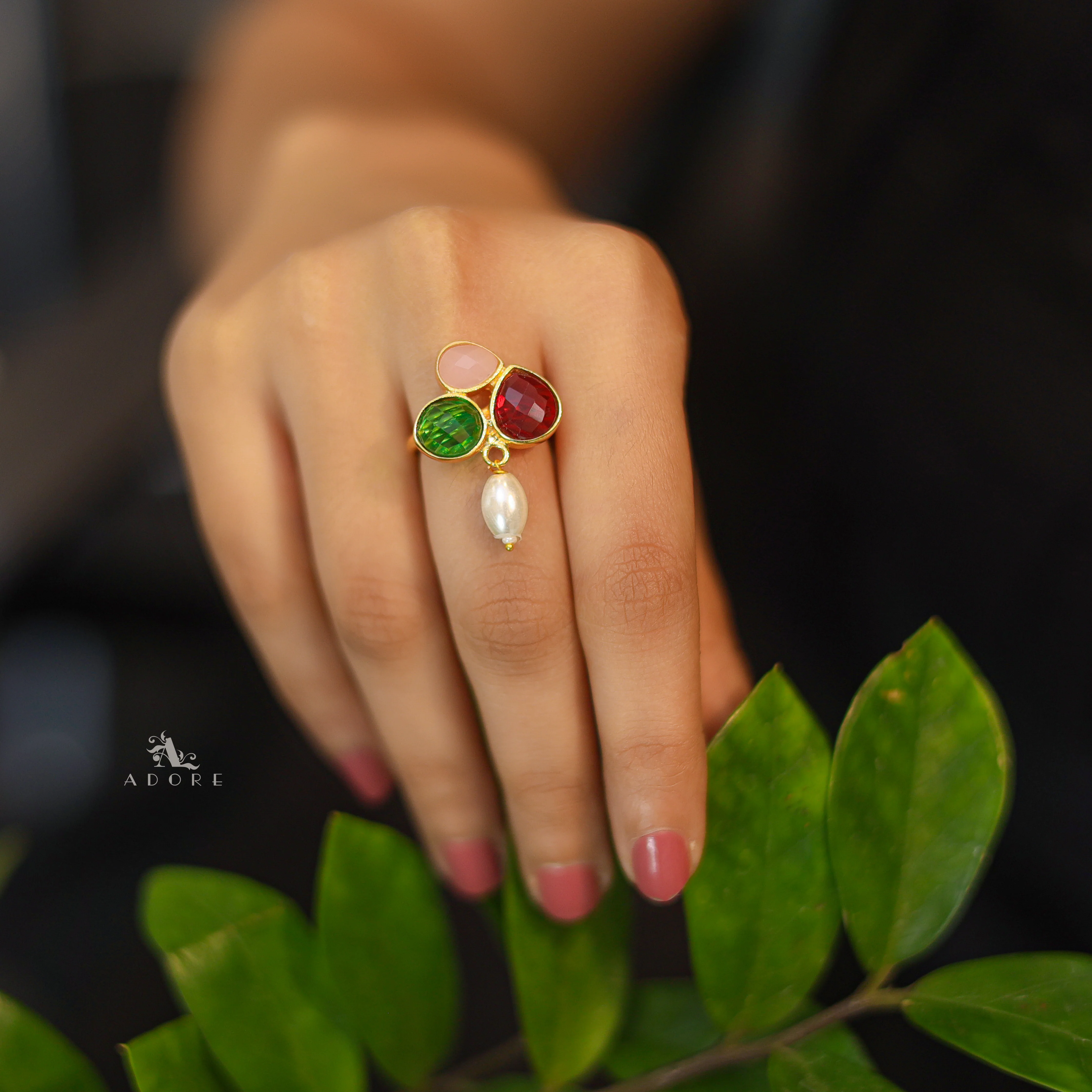 Daksha Glossy Pearl Ring - Image 2