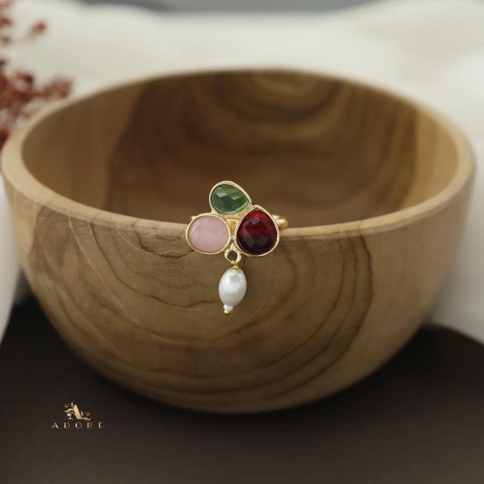 Daksha Glossy Pearl Ring - Image 3