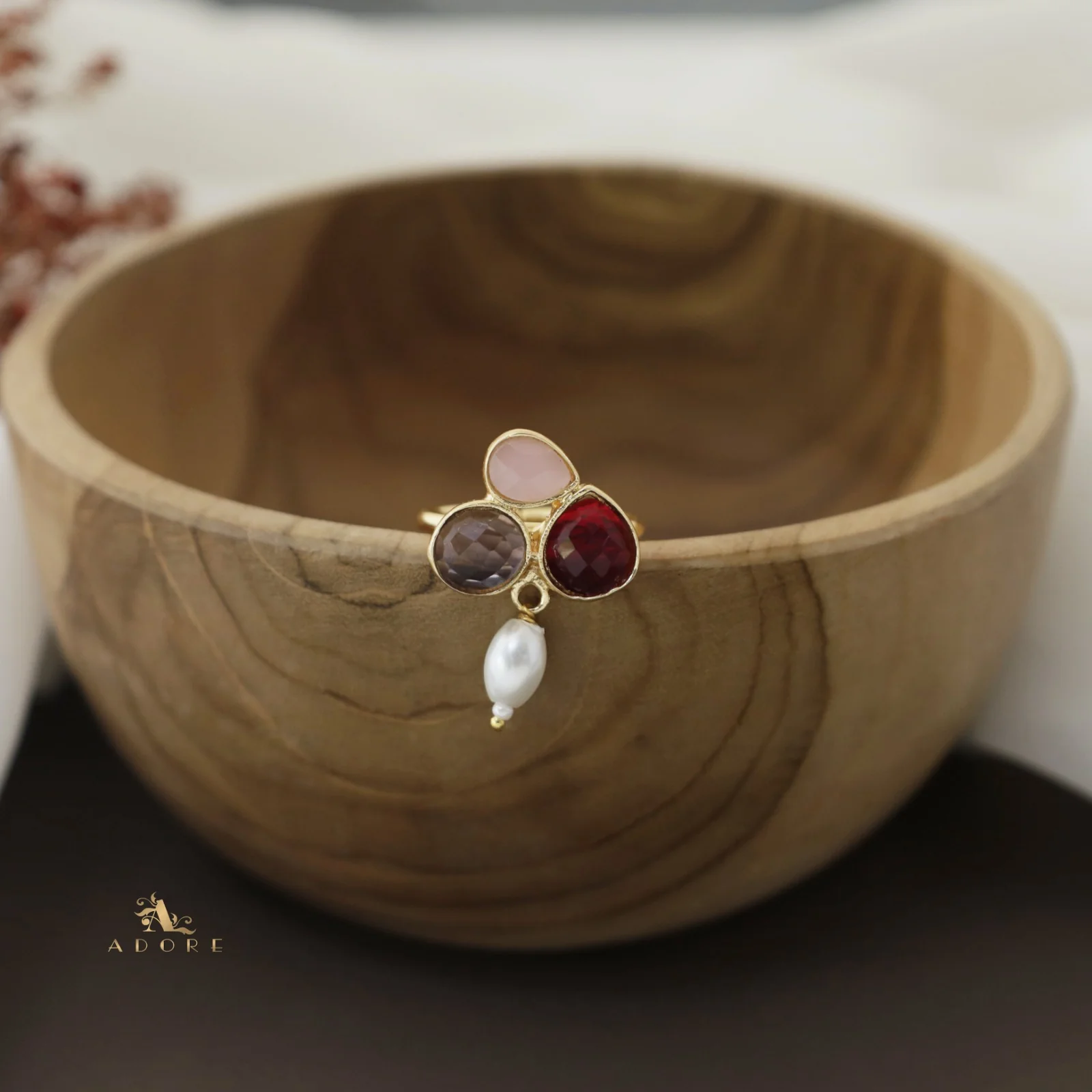 Daksha Glossy Pearl Ring - Image 6
