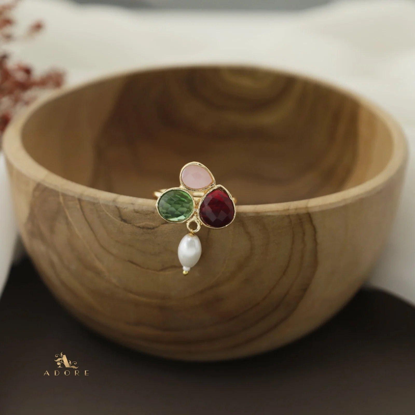 Daksha Glossy Pearl Ring - Image 7