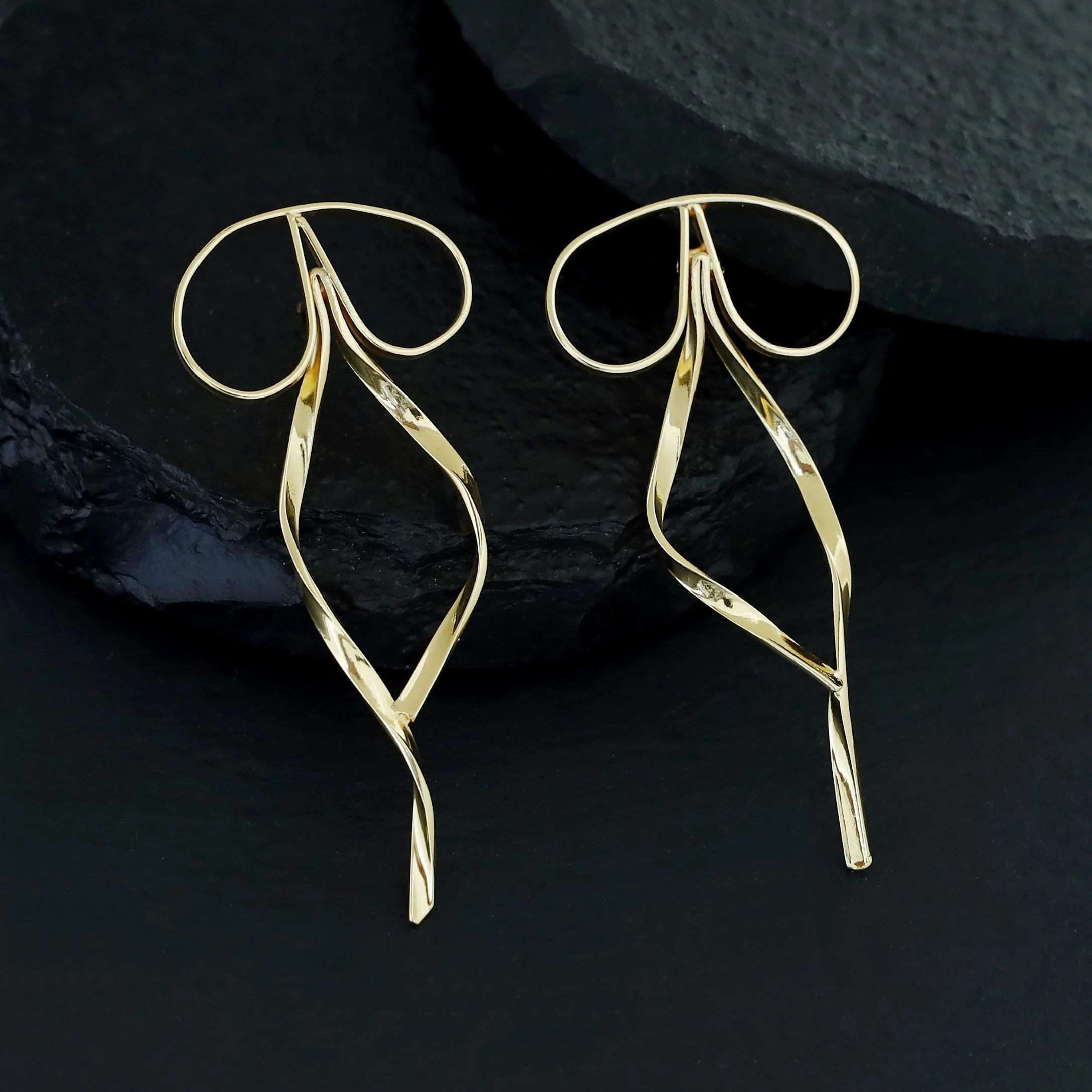 Darice Golden Swirl Ribbon Earring - Image 3