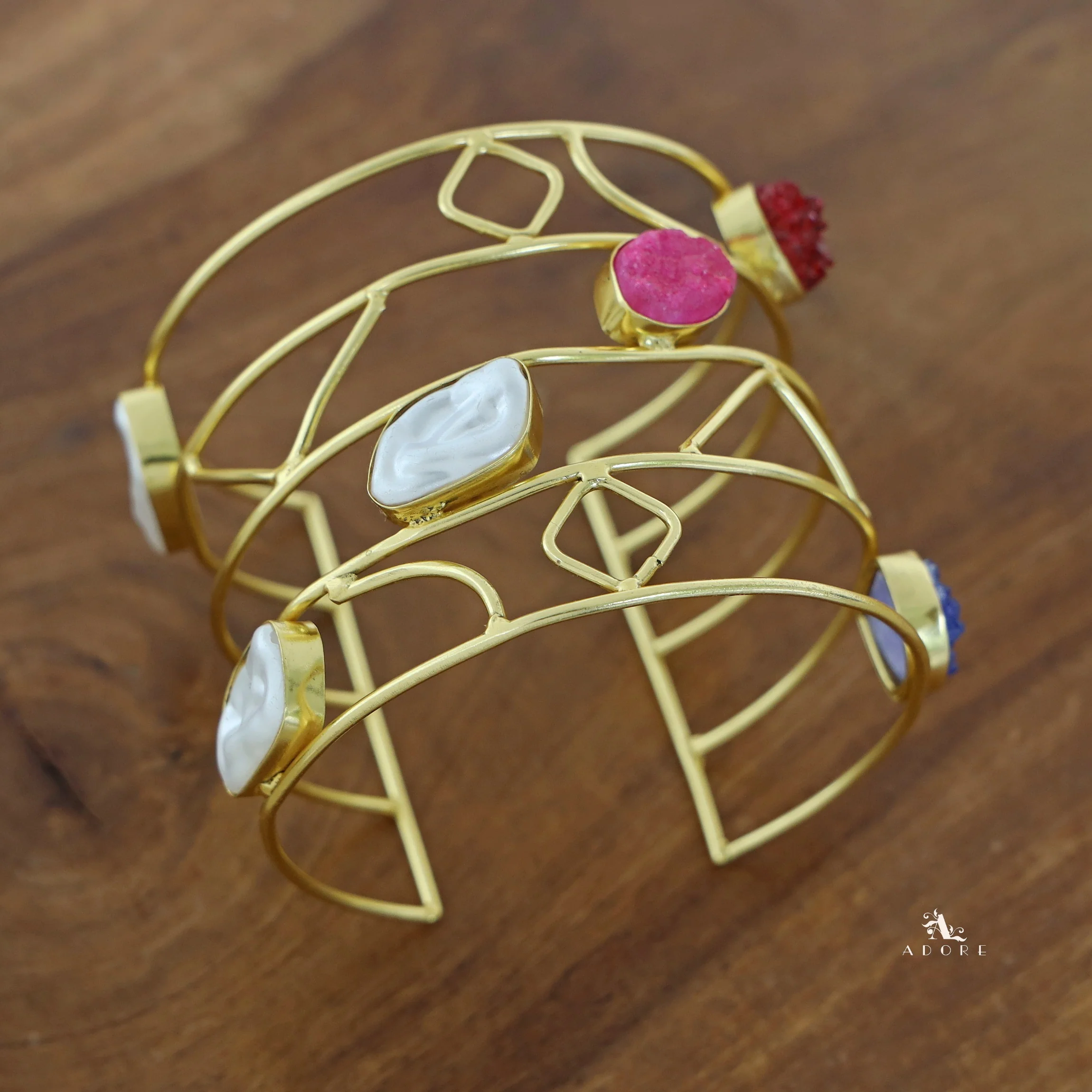 Deanna 4 Layered Druzy Stone + Baroque Bangle - Image 11