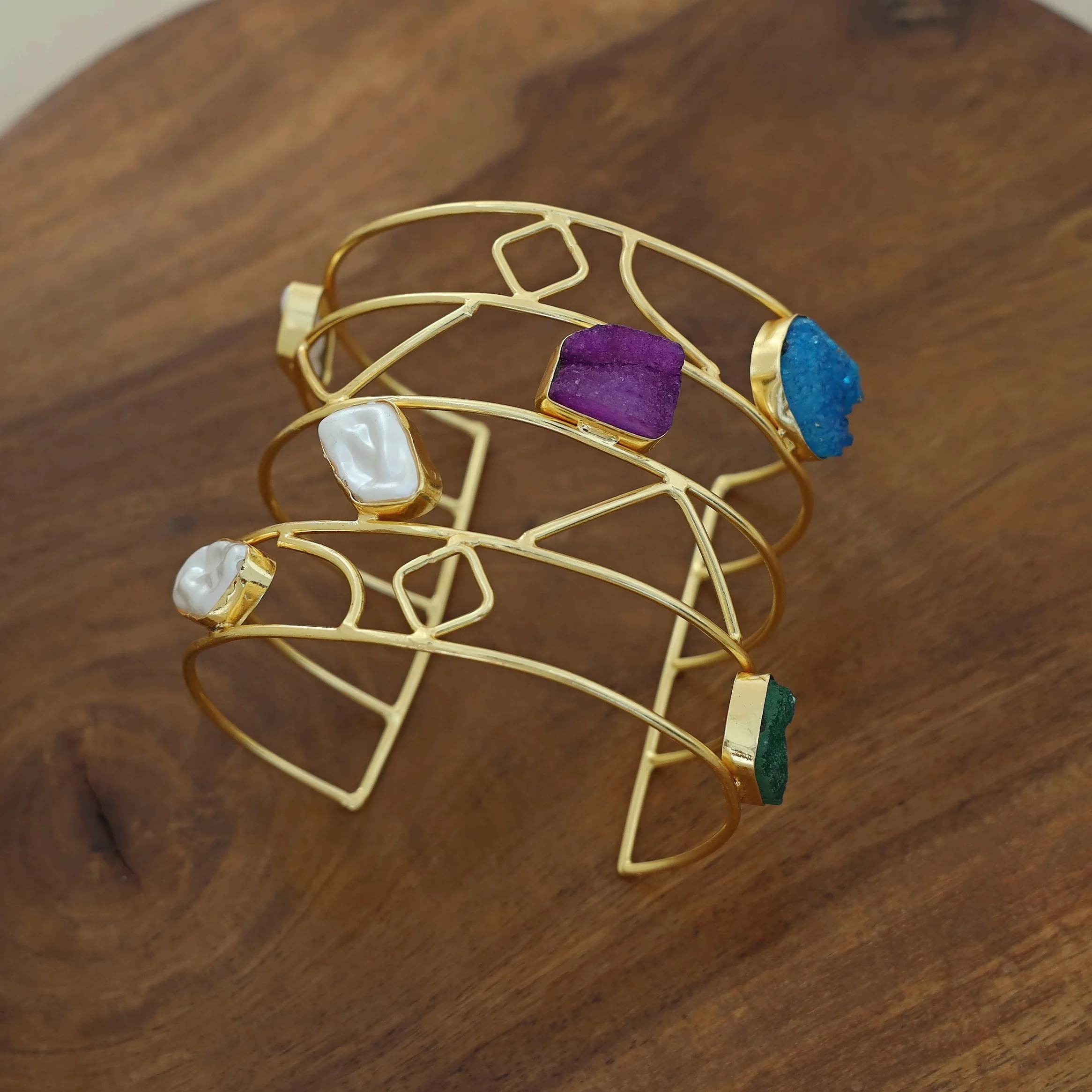 Deanna 4 Layered Druzy Stone + Baroque Bangle - Image 12