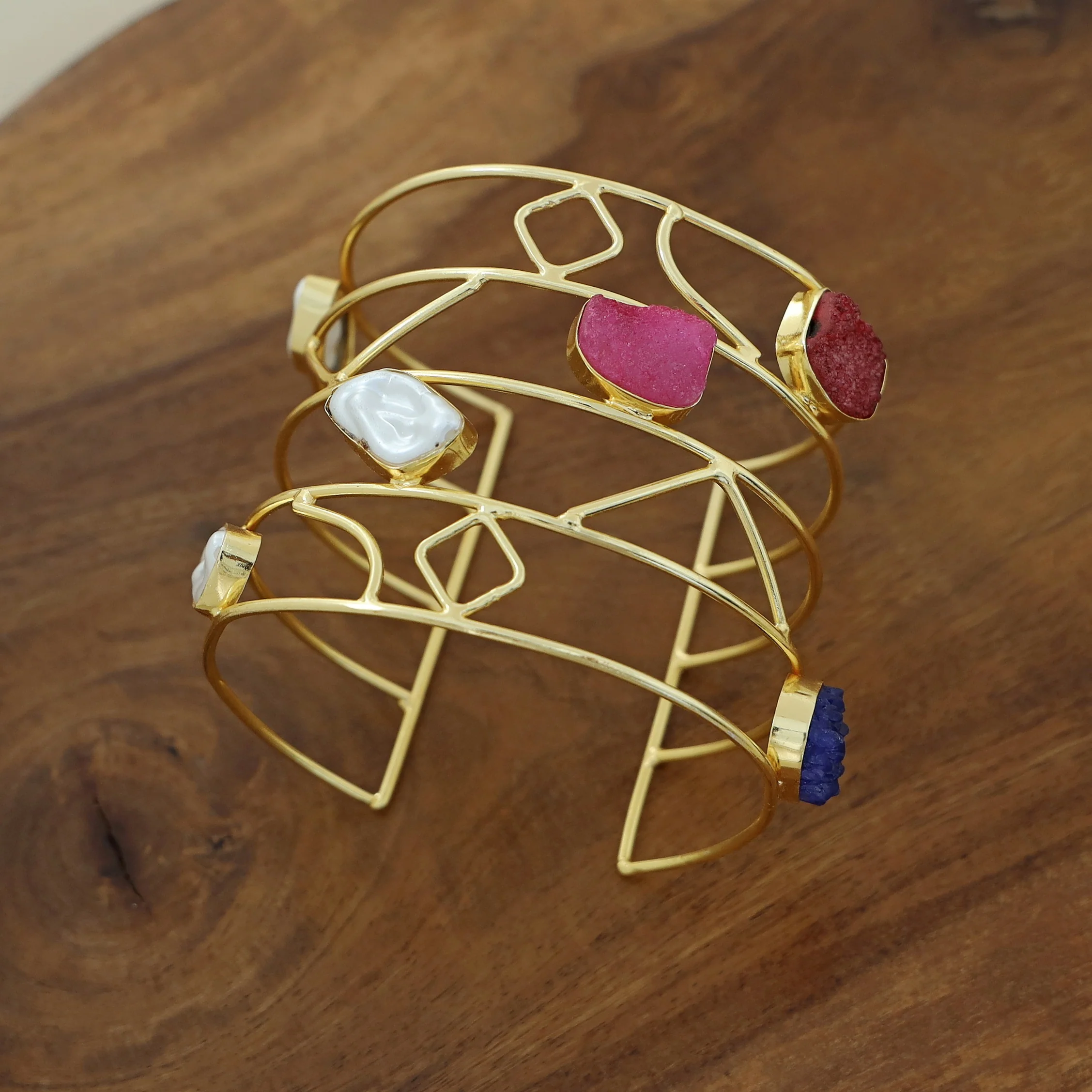 Deanna 4 Layered Druzy Stone + Baroque Bangle - Image 13