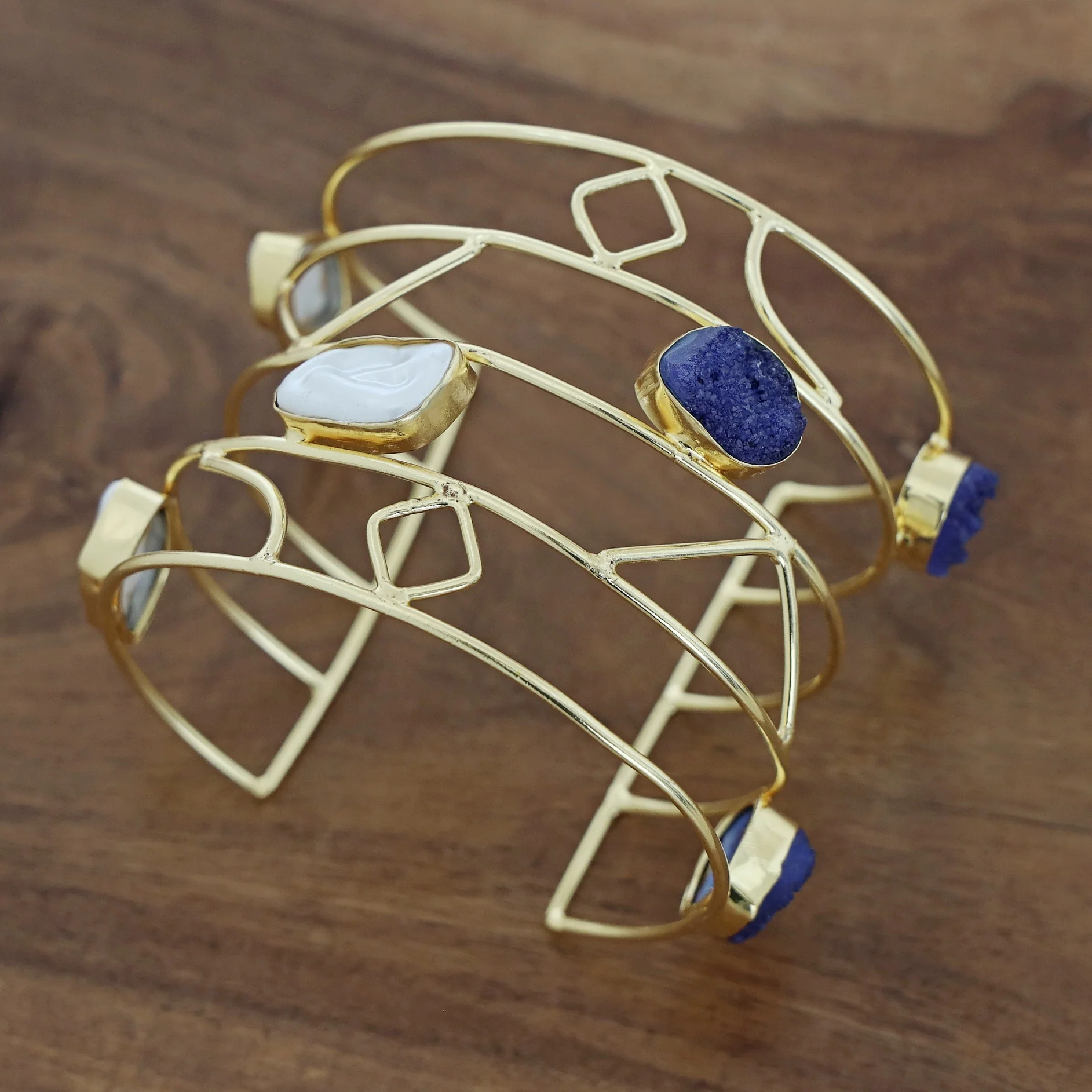 Deanna 4 Layered Druzy Stone + Baroque Bangle - Image 14