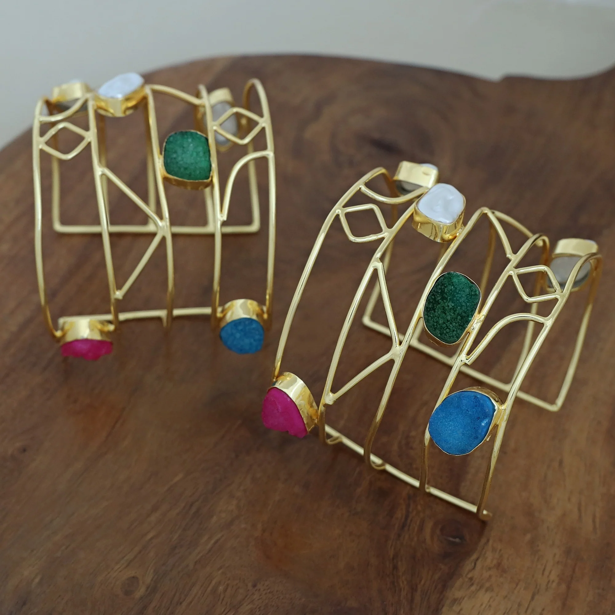 Deanna 4 Layered Druzy Stone + Baroque Bangle - Image 15