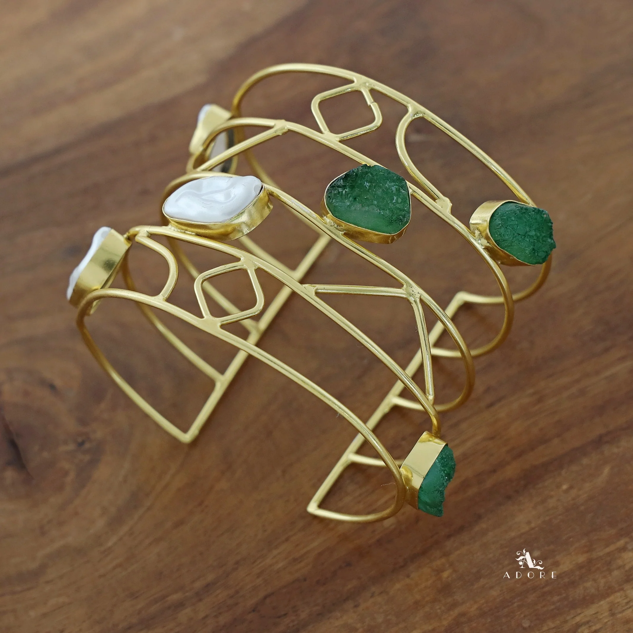 Deanna 4 Layered Druzy Stone + Baroque Bangle - Image 3