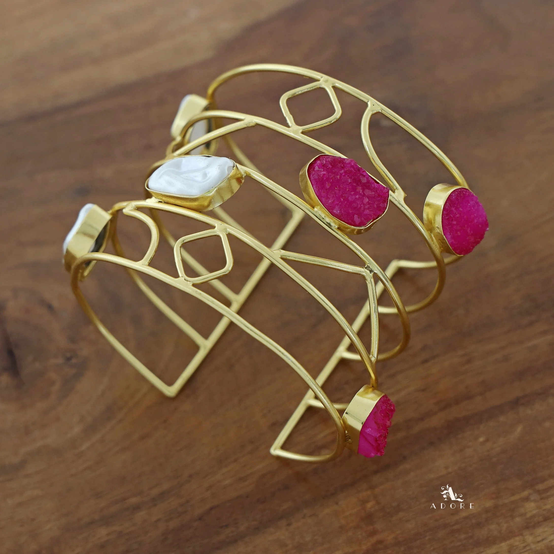 Deanna 4 Layered Druzy Stone + Baroque Bangle - Image 4