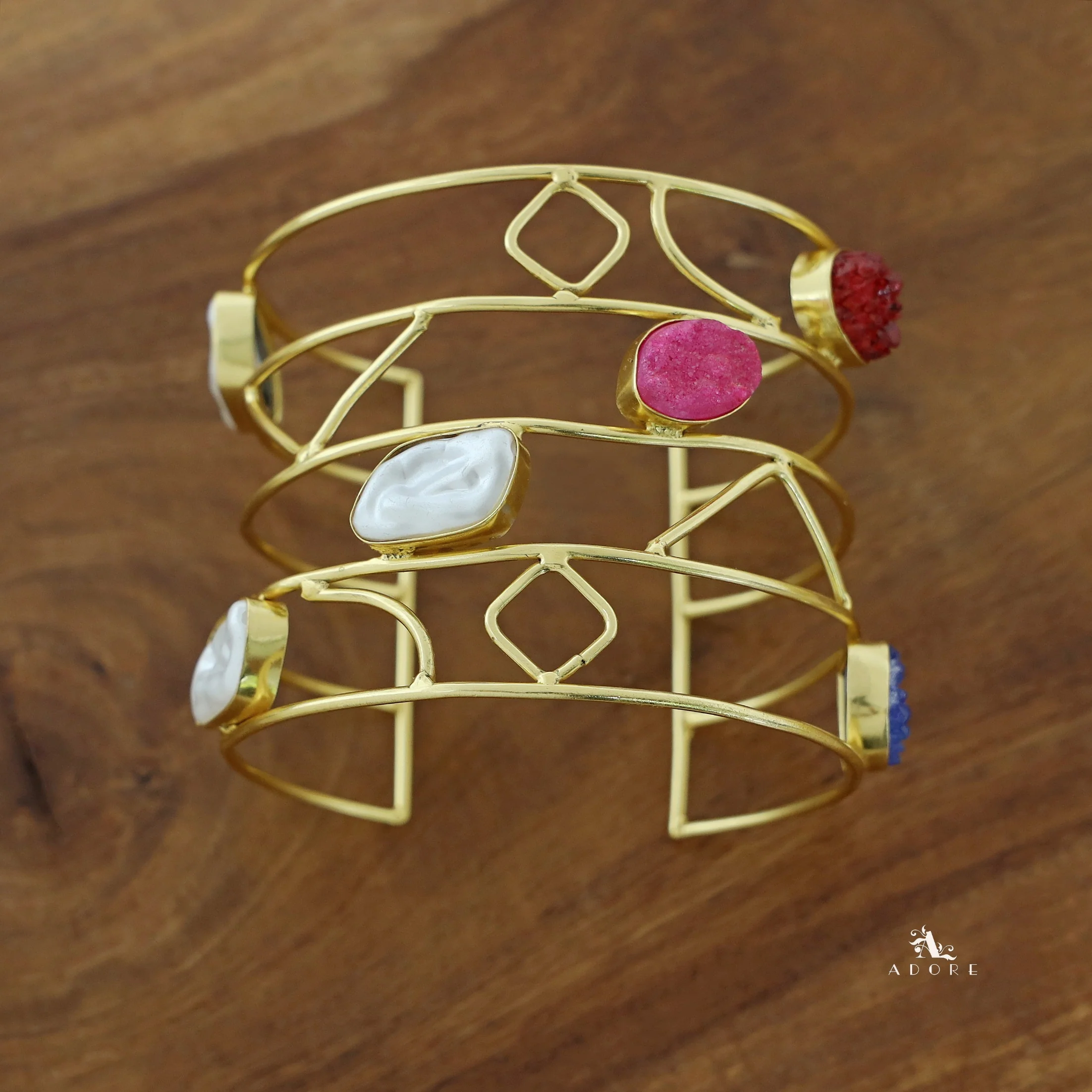 Deanna 4 Layered Druzy Stone + Baroque Bangle - Image 8