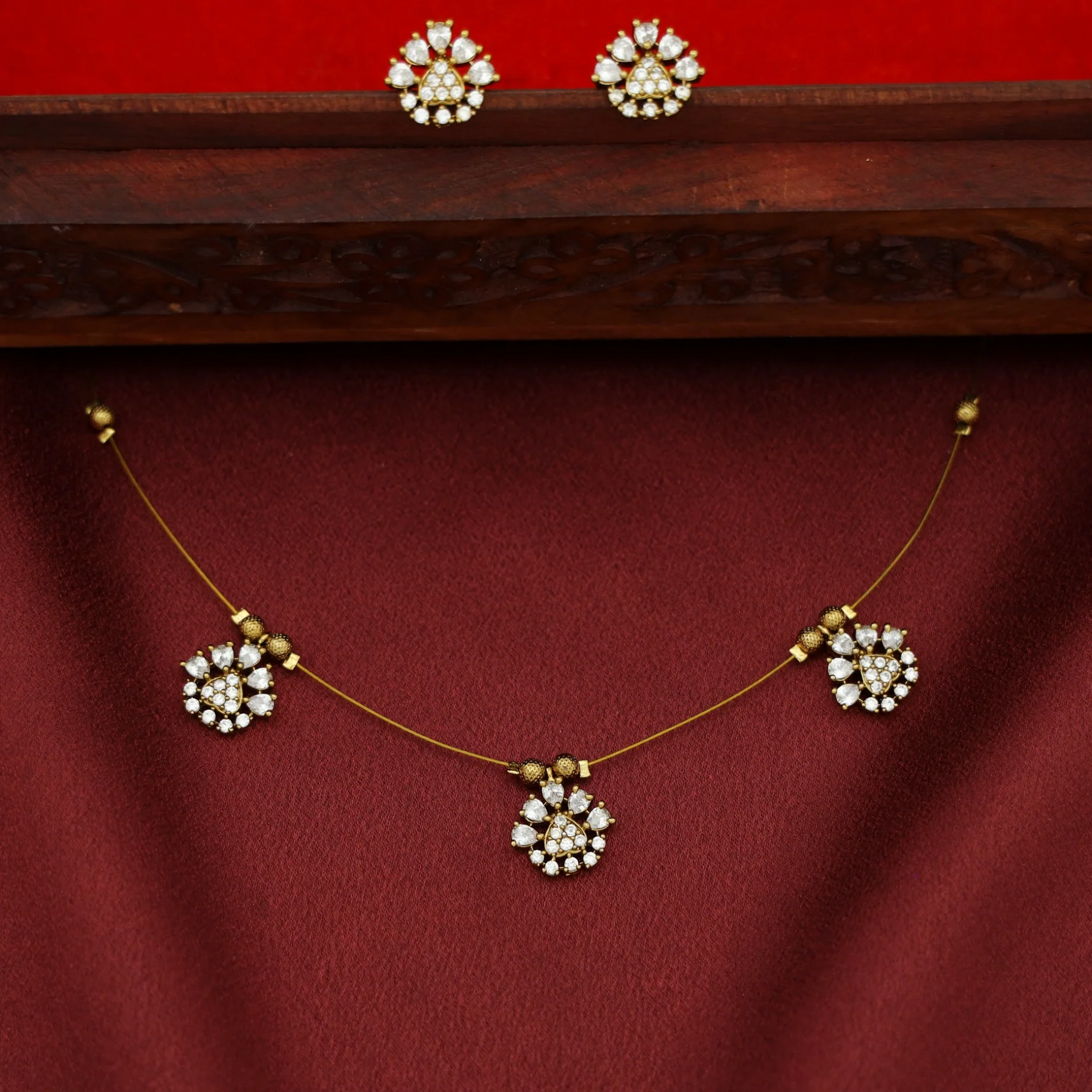 Demira AD Stone String Neckpiece With Stud - Image 2