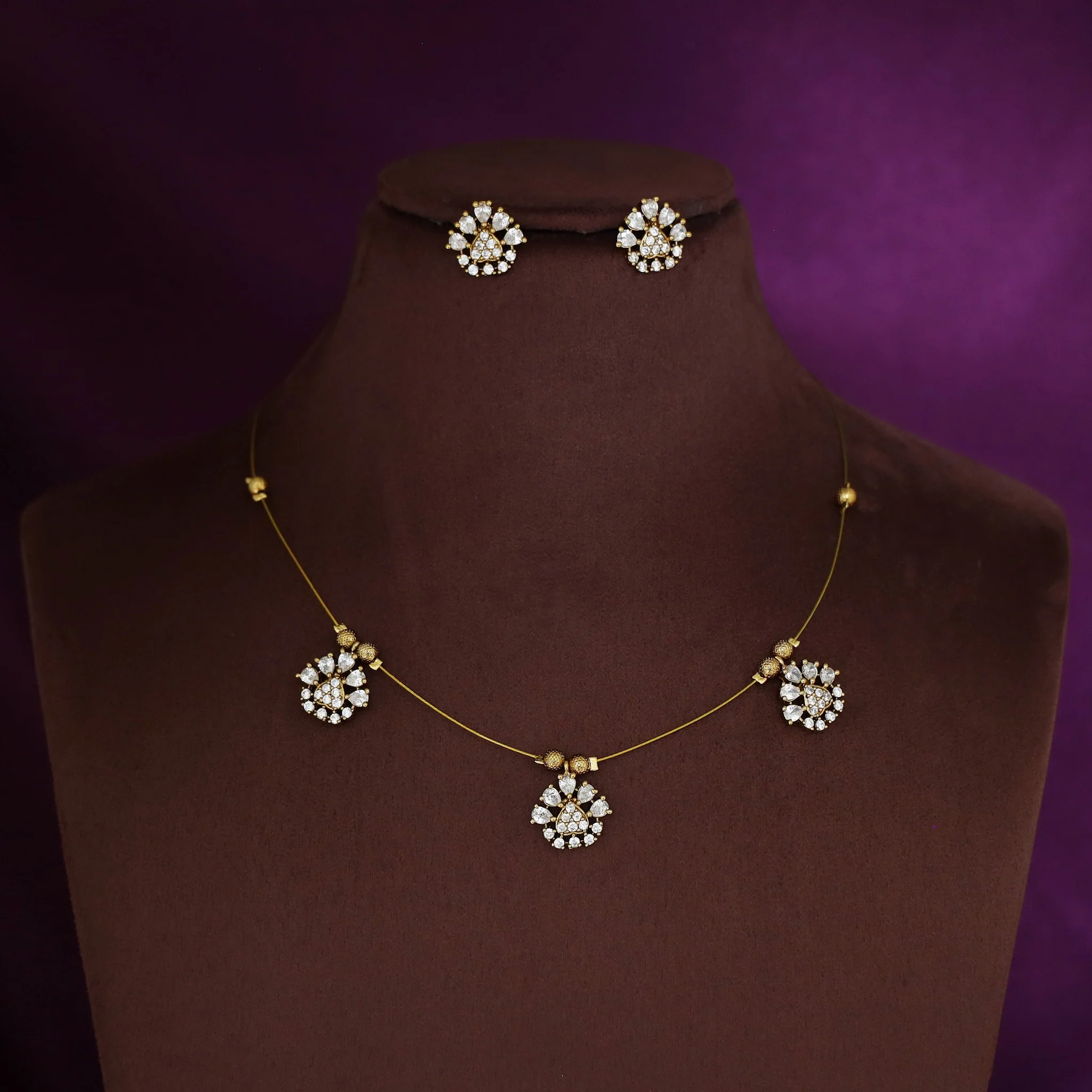 Demira AD Stone String Neckpiece With Stud - Image 3