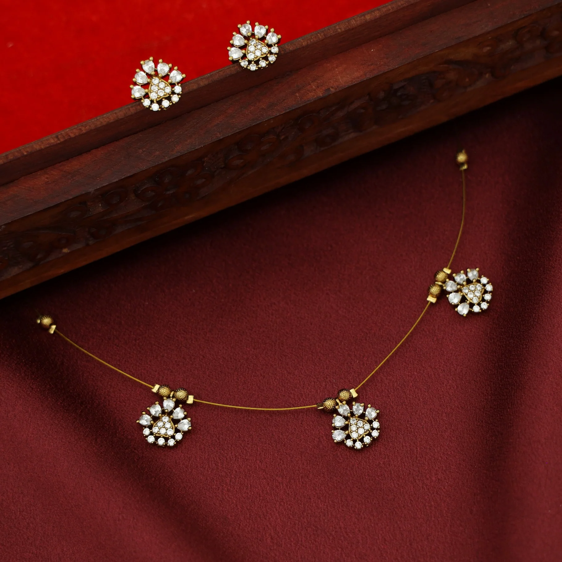 Demira AD Stone String Neckpiece With Stud - Image 4
