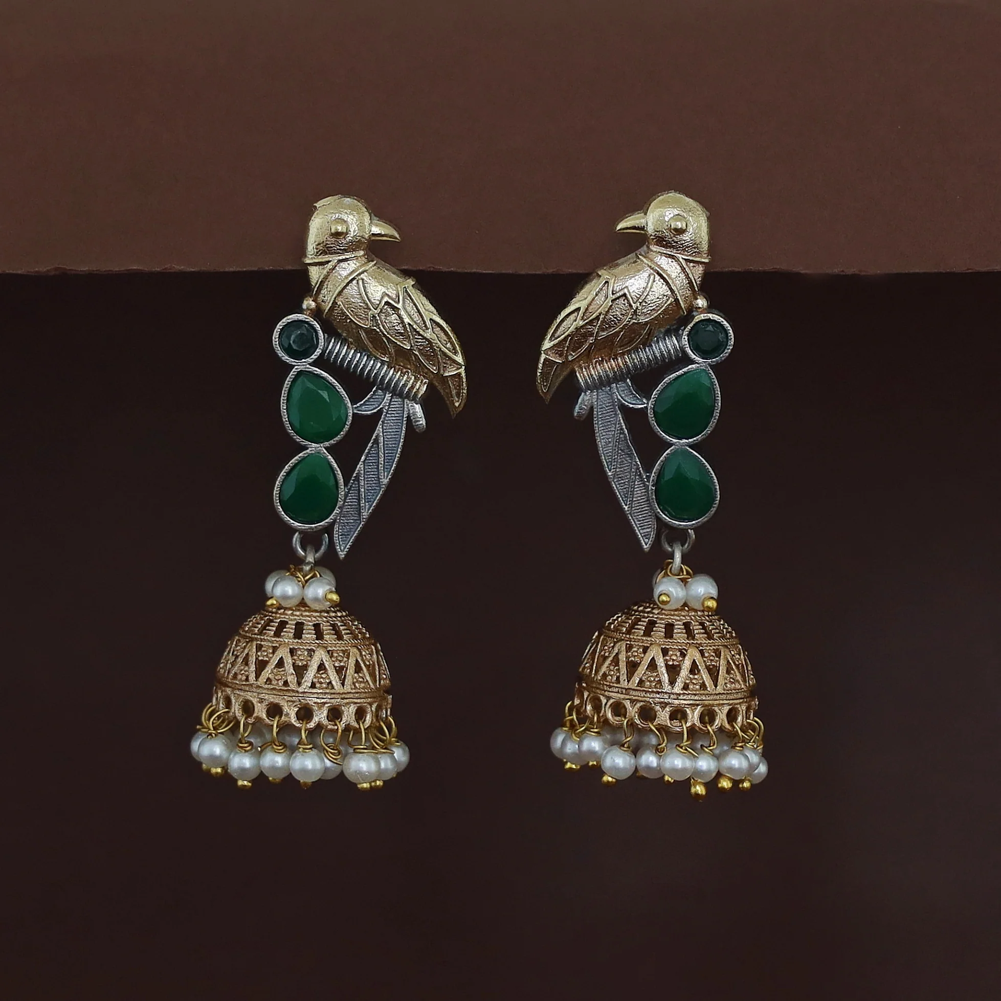 Devanya Falcon Jhumka Pearl Earring - Image 2