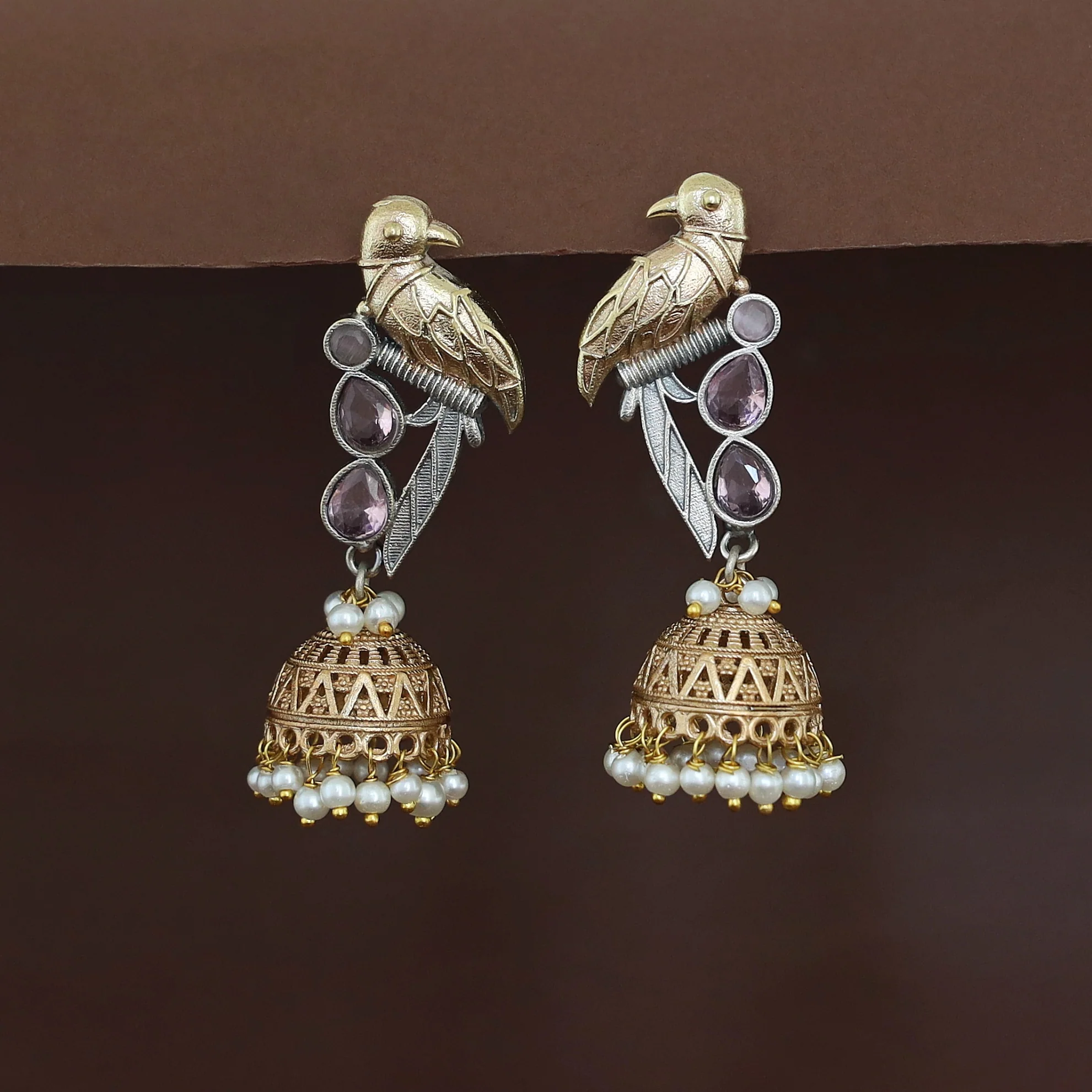 Devanya Falcon Jhumka Pearl Earring - Image 3
