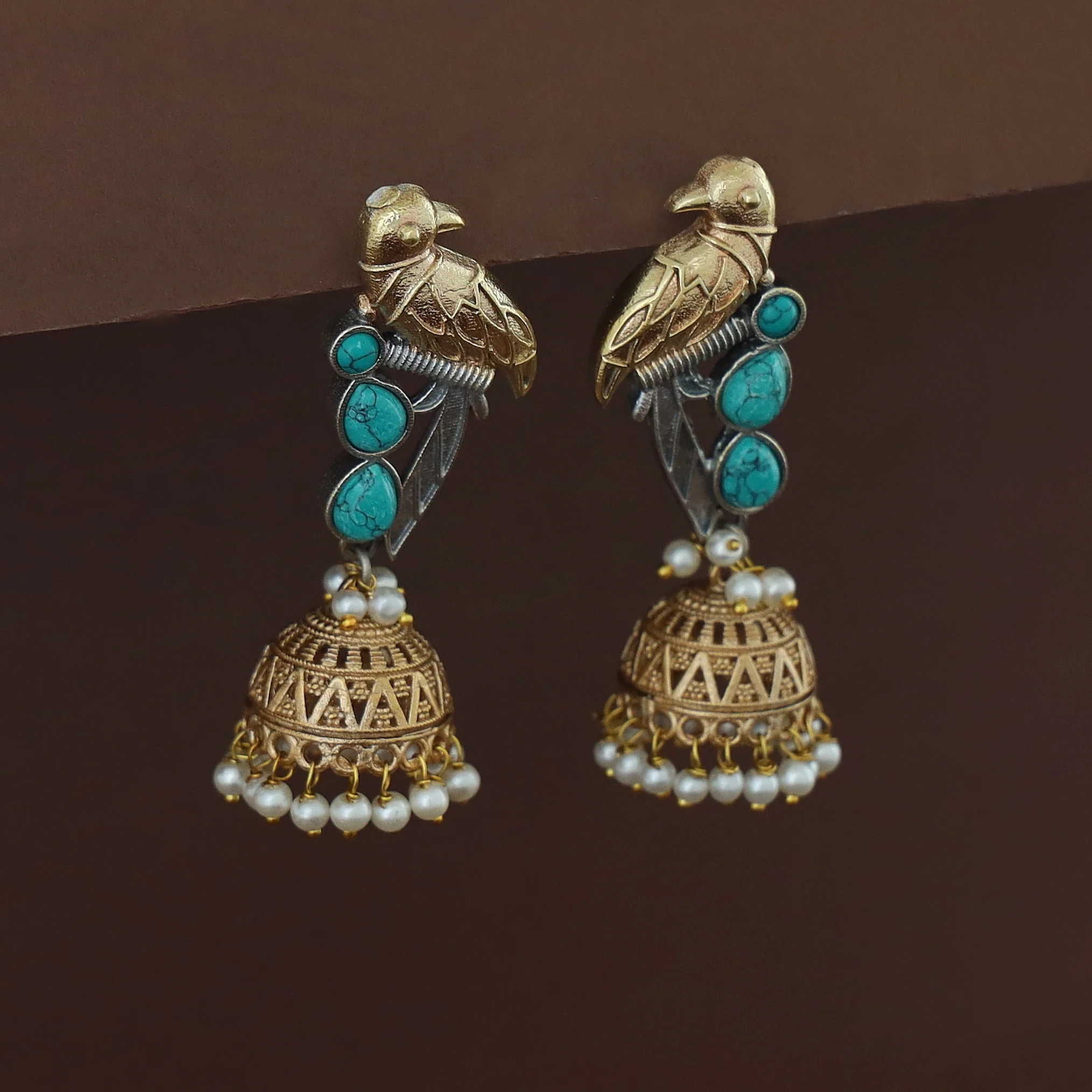 Devanya Falcon Jhumka Pearl Earring - Image 5
