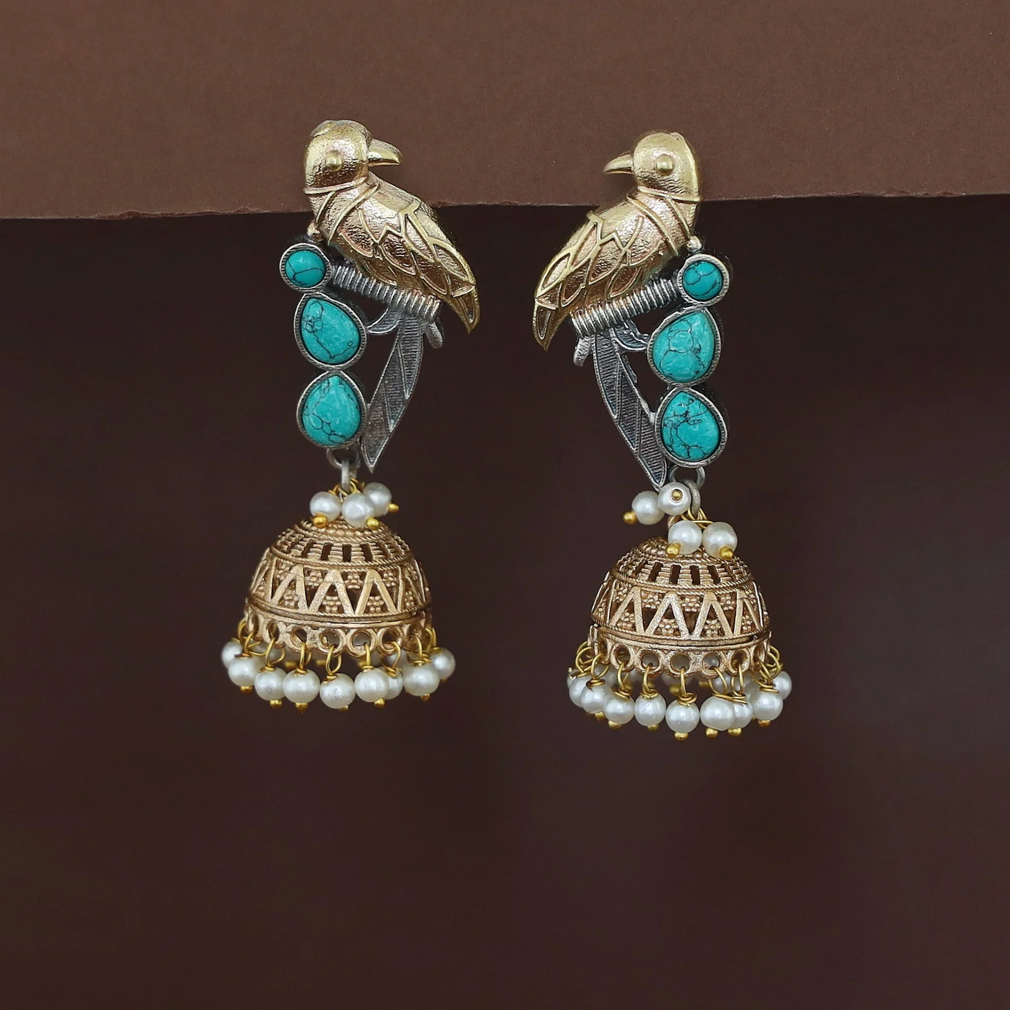 Devanya Falcon Jhumka Pearl Earring - Image 6