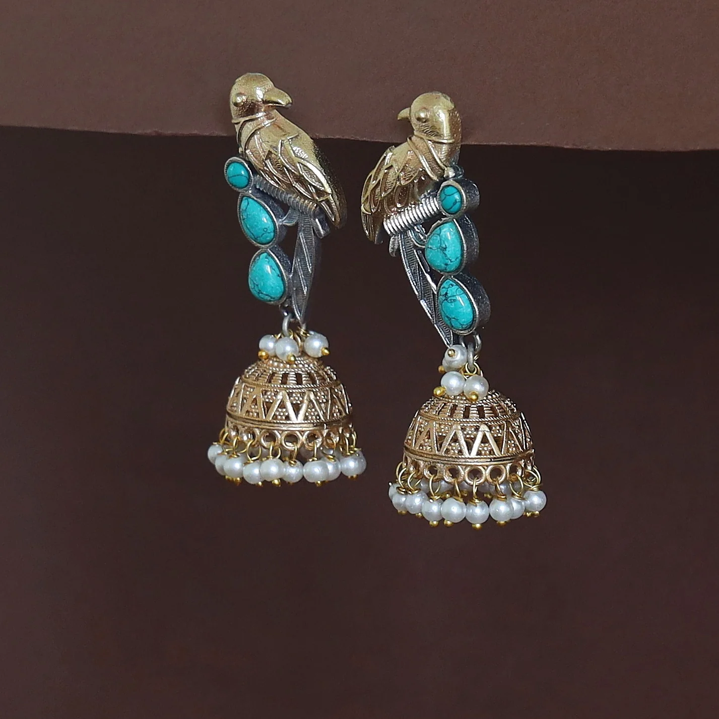 Devanya Falcon Jhumka Pearl Earring - Image 7