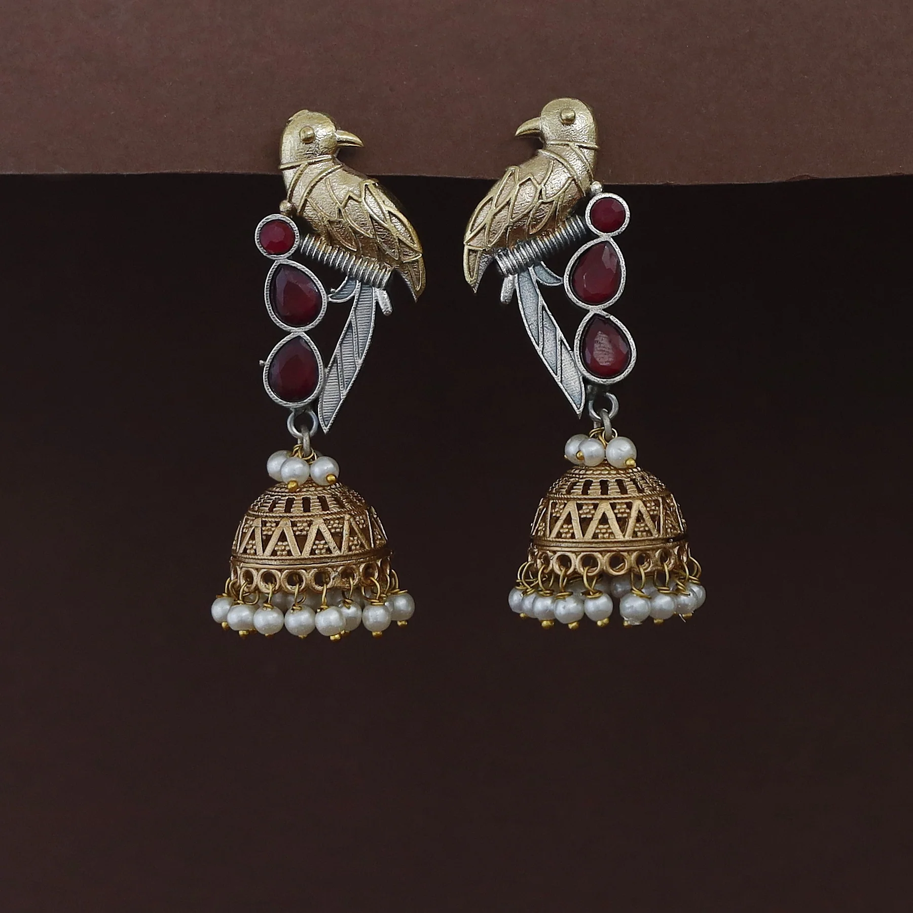 Devanya Falcon Jhumka Pearl Earring - Image 8