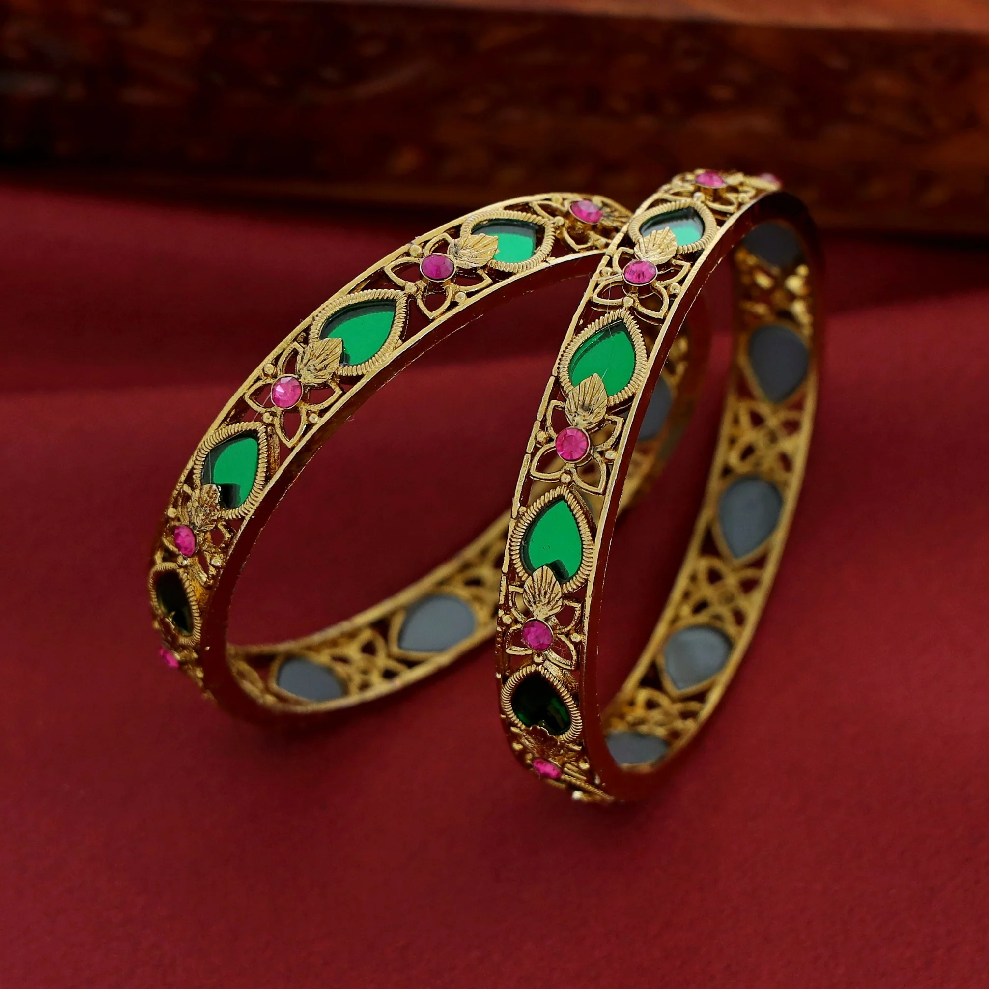 Devarati Mango Stone Bangle (Set Of 2) - Image 5