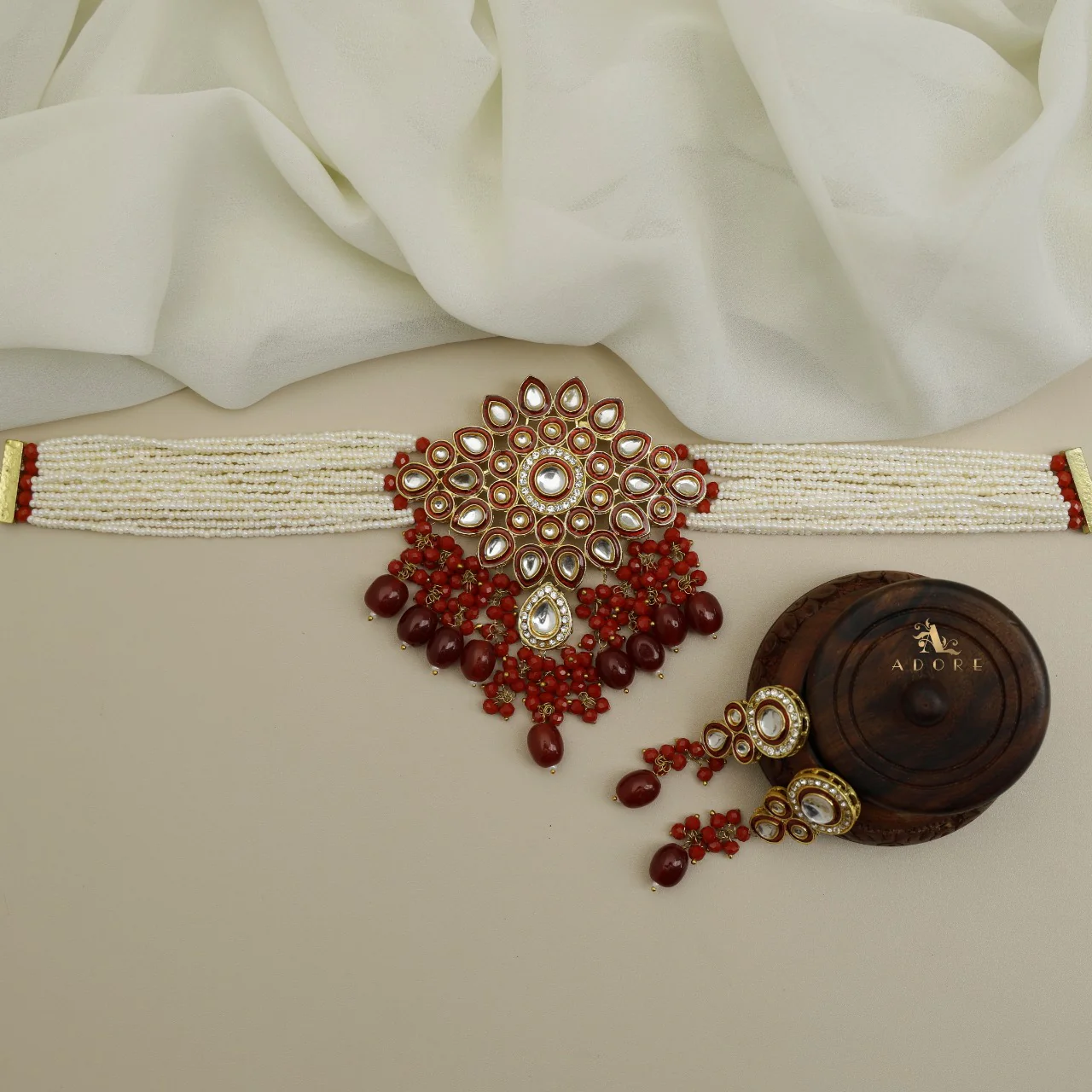 Dhamayika Kundan Choker With Earring - Image 12