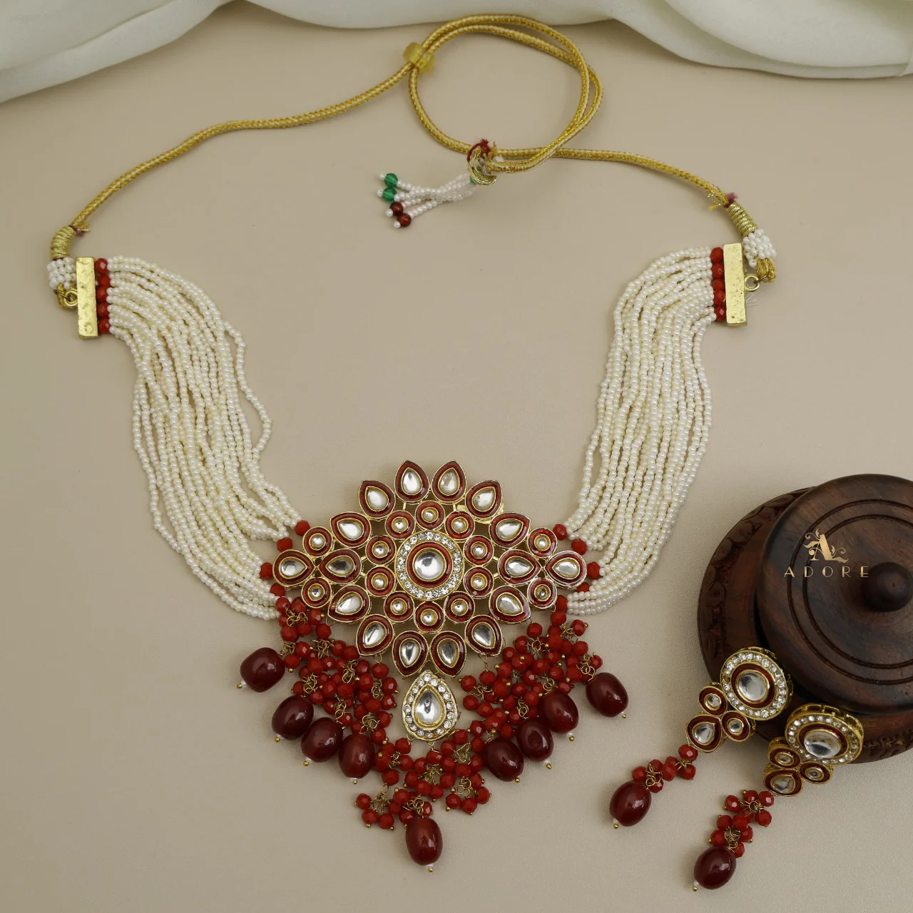 Dhamayika Kundan Choker With Earring - Image 13