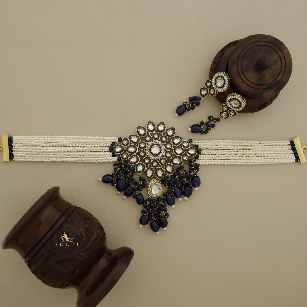 Dhamayika Kundan Choker With Earring - Image 15